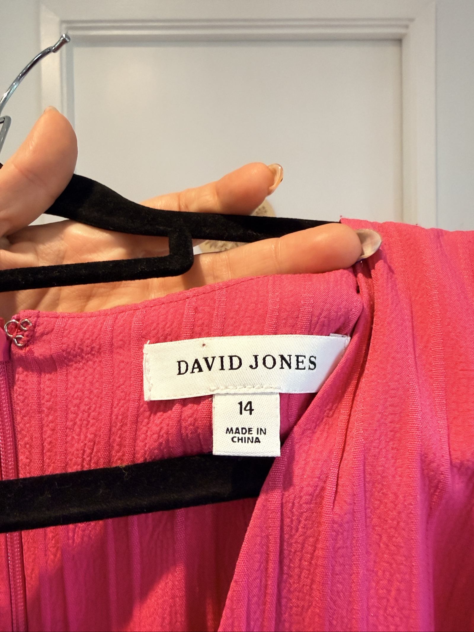 David Jones Pink Midi Dress Size 14 with Belt image 4