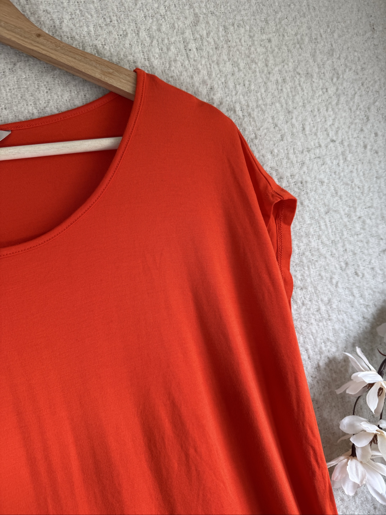 Anthology Orange Lightweight Chiffon Trim Top UK 12 Soft Summer Layered image 3