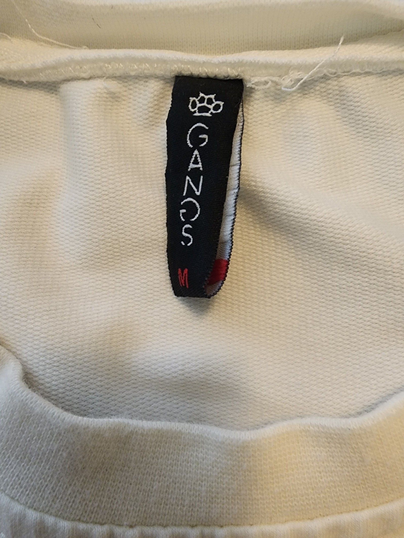 Gangs White Be Positive Sweatshirt Medium Cotton Blend image 3