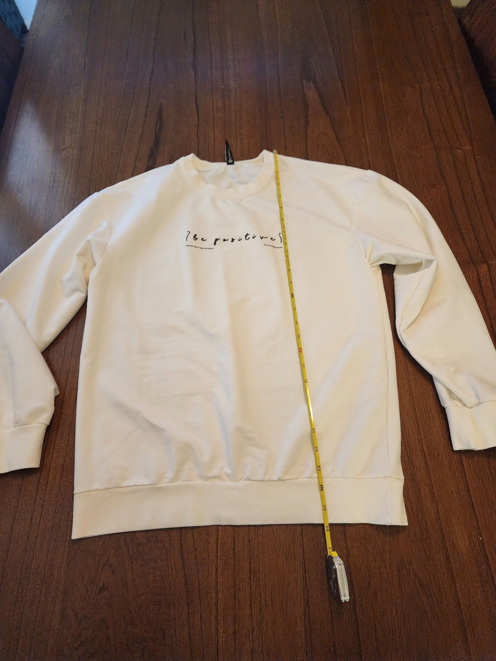Gangs White Be Positive Sweatshirt Medium Cotton Blend image 7
