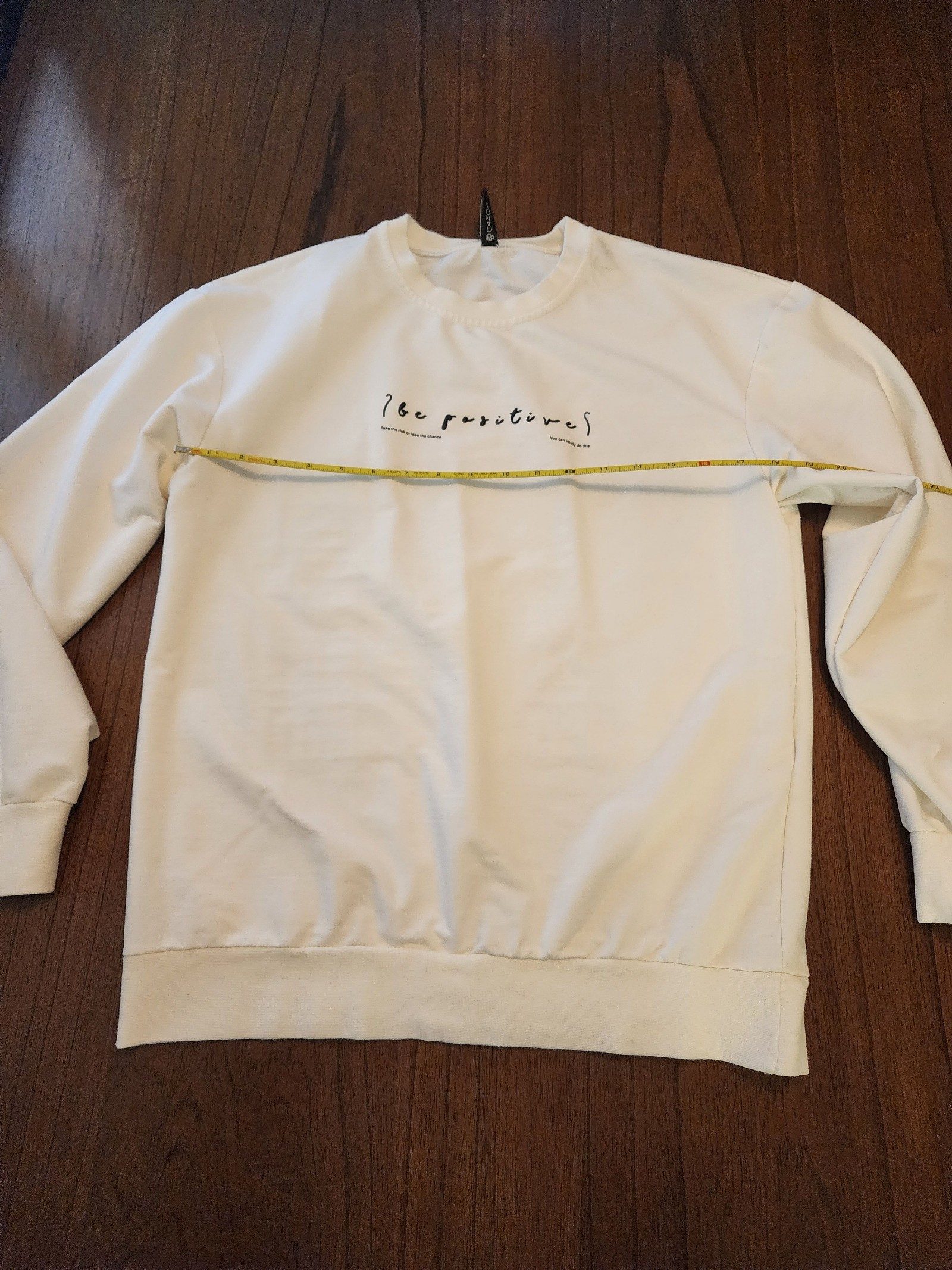 Gangs White Be Positive Sweatshirt Medium Cotton Blend image 8