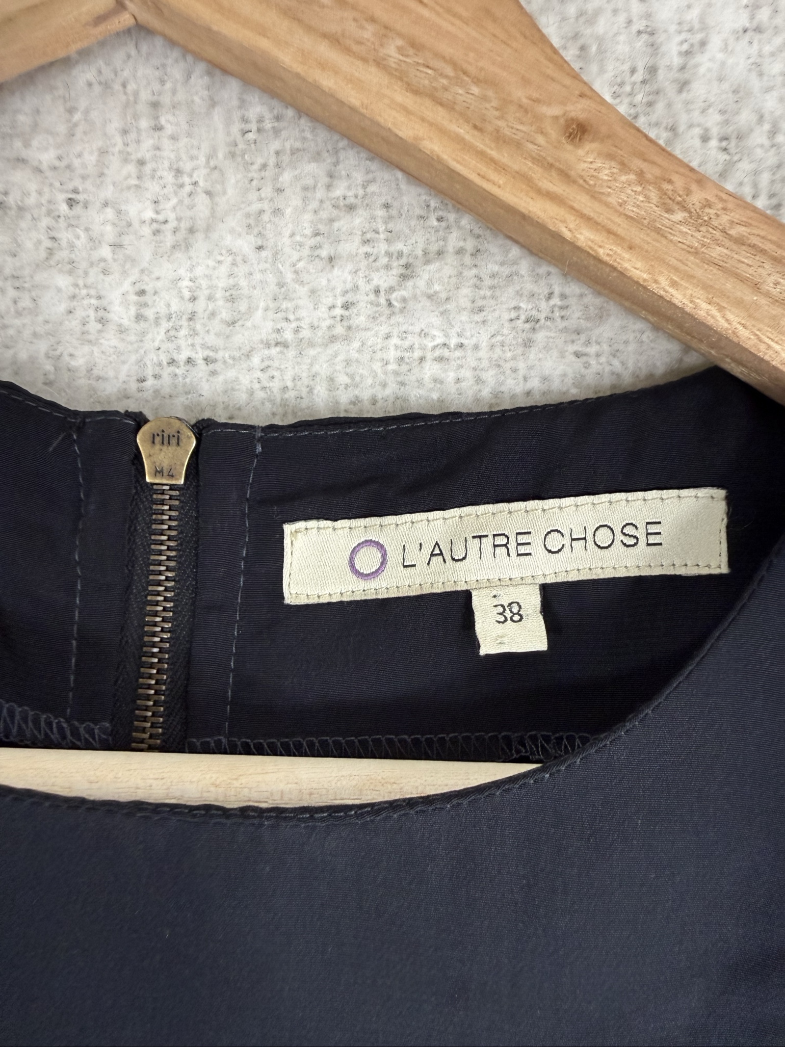 L'Autre Chose Black Peplum Blouse UK 10 with Gold Piping Detail Elegant image 3