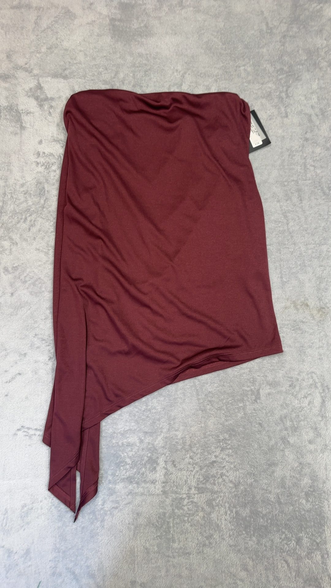 River Island Dark Red Strapless Asymmetric Hem Tube Top Medium image 4