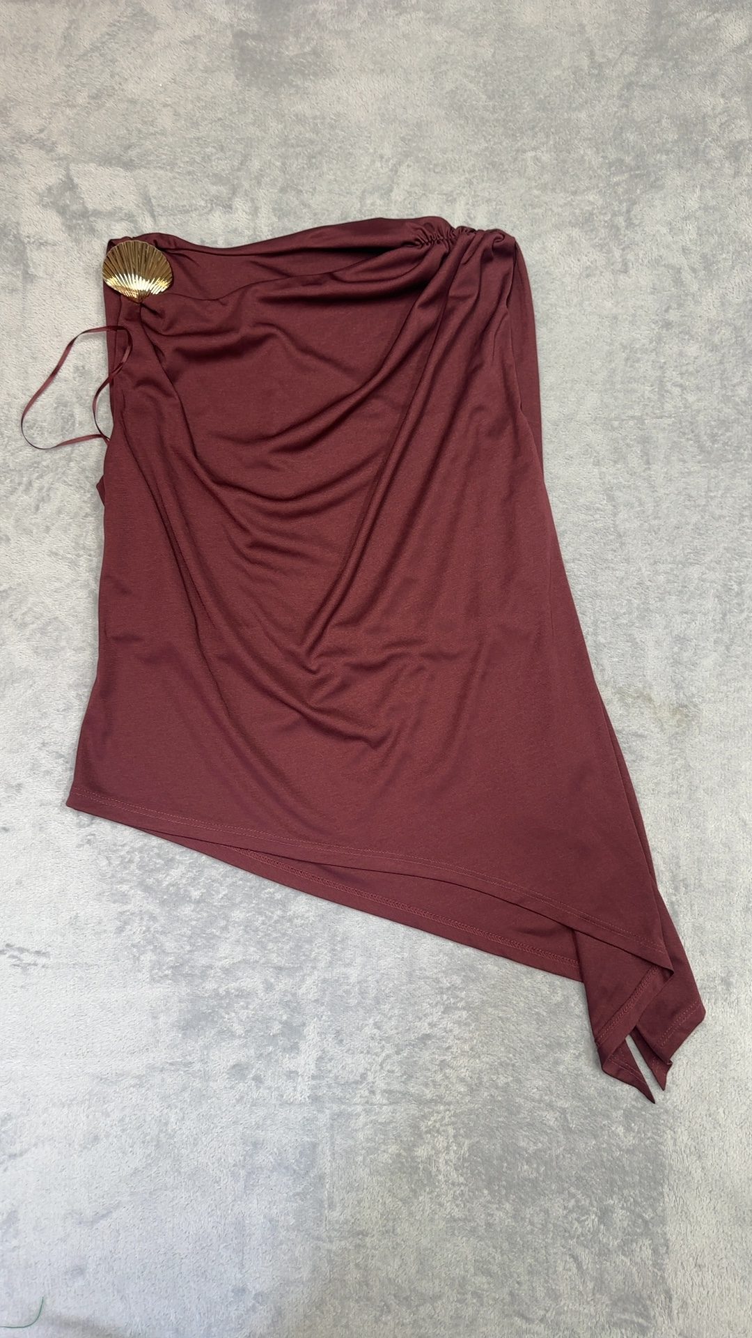 River Island Dark Red Strapless Asymmetric Hem Tube Top Medium image 8