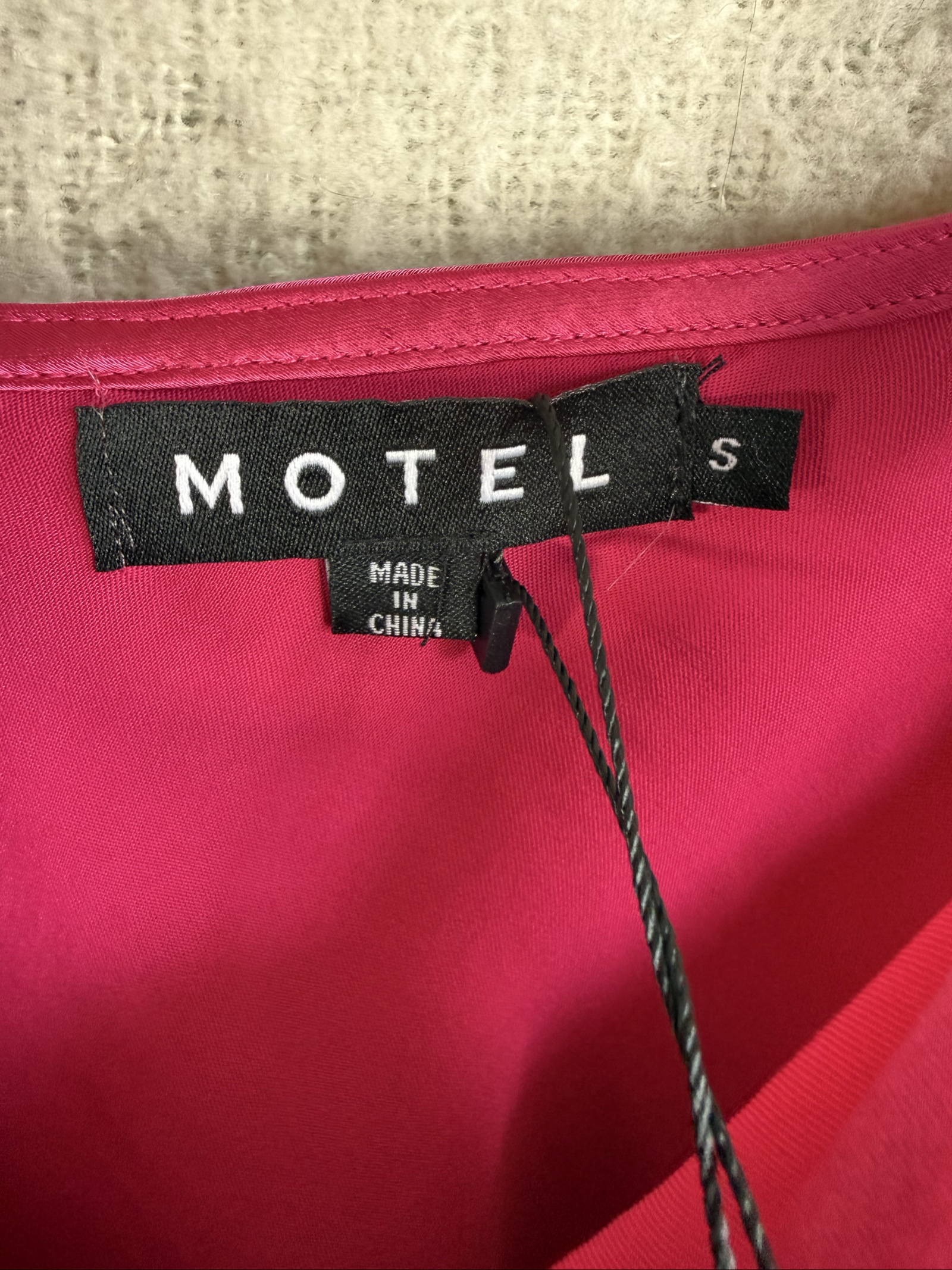 Motel Pink Satin Slip Dress UK Small Adjustable Straps Summer Chic image 3