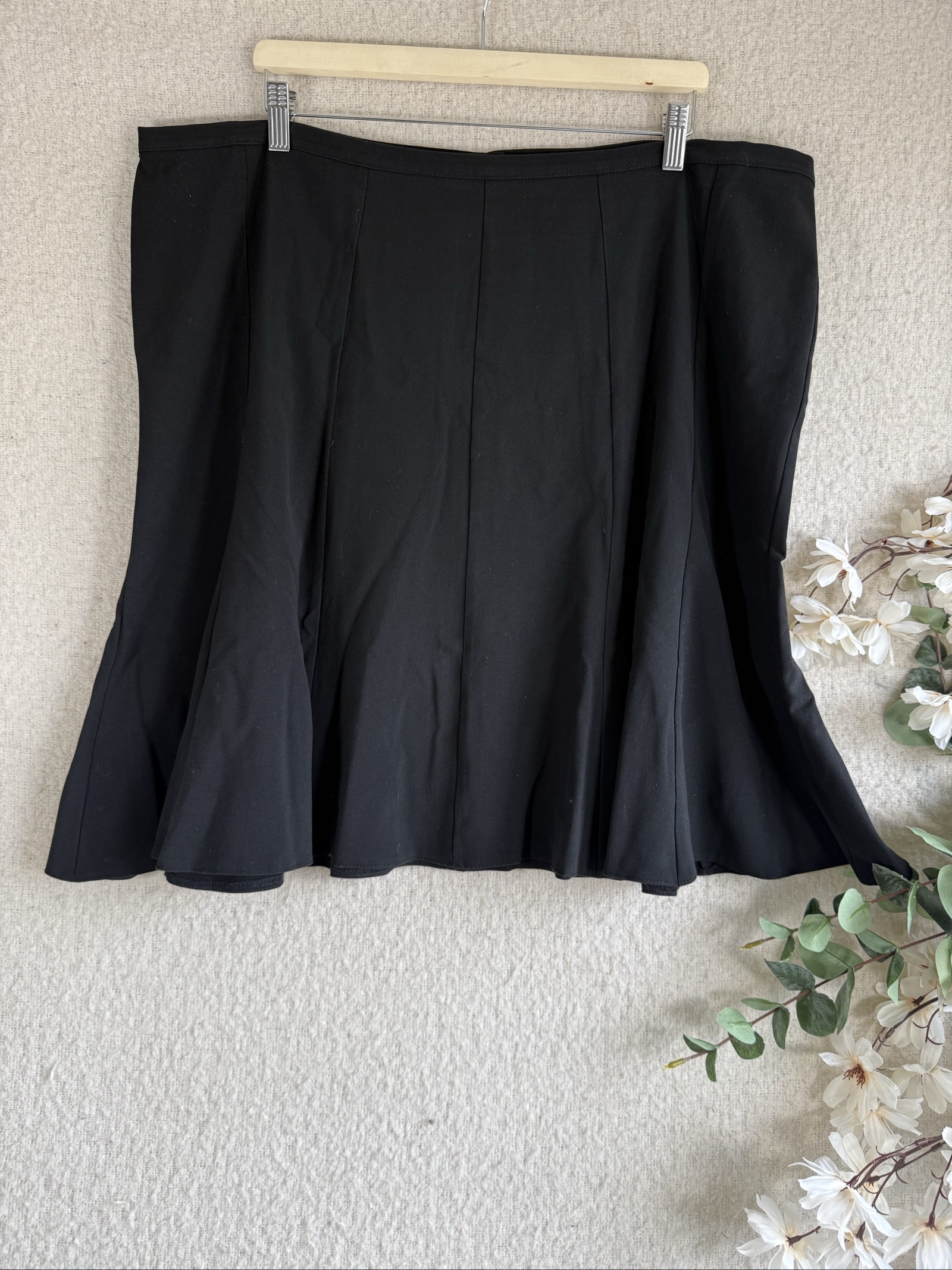 Dorothy Perkins Black Flared Skirt UK 20 Classic Elegant Workwear
