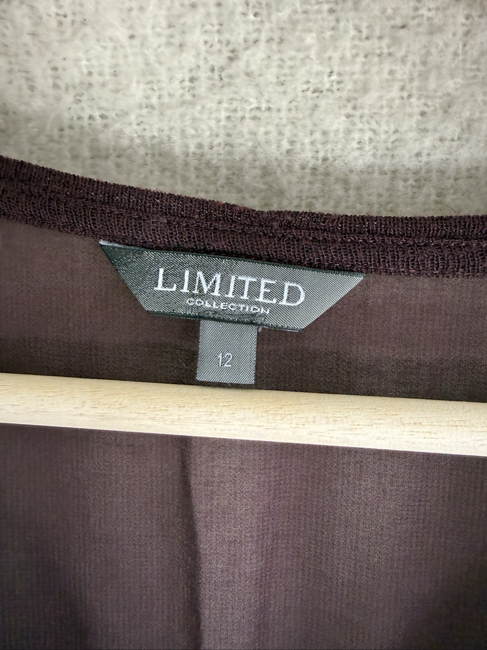 Limited Collection Dusk Purple Knit Top UK 12 Sheer Sleeve Detail Chic image 3