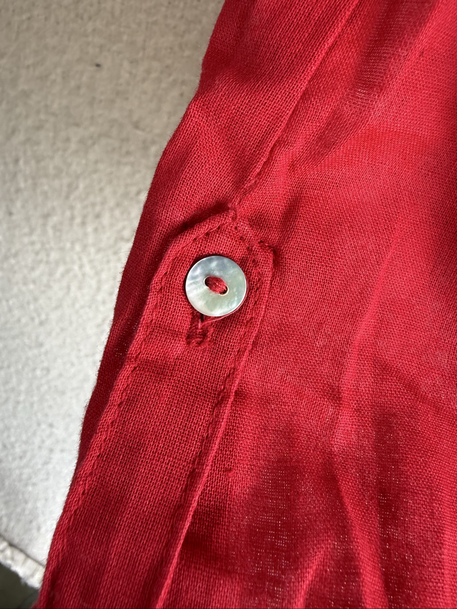 M&S Woman Red Linen Tunic Top UK 16 Relaxed Fit Boho Style image 5