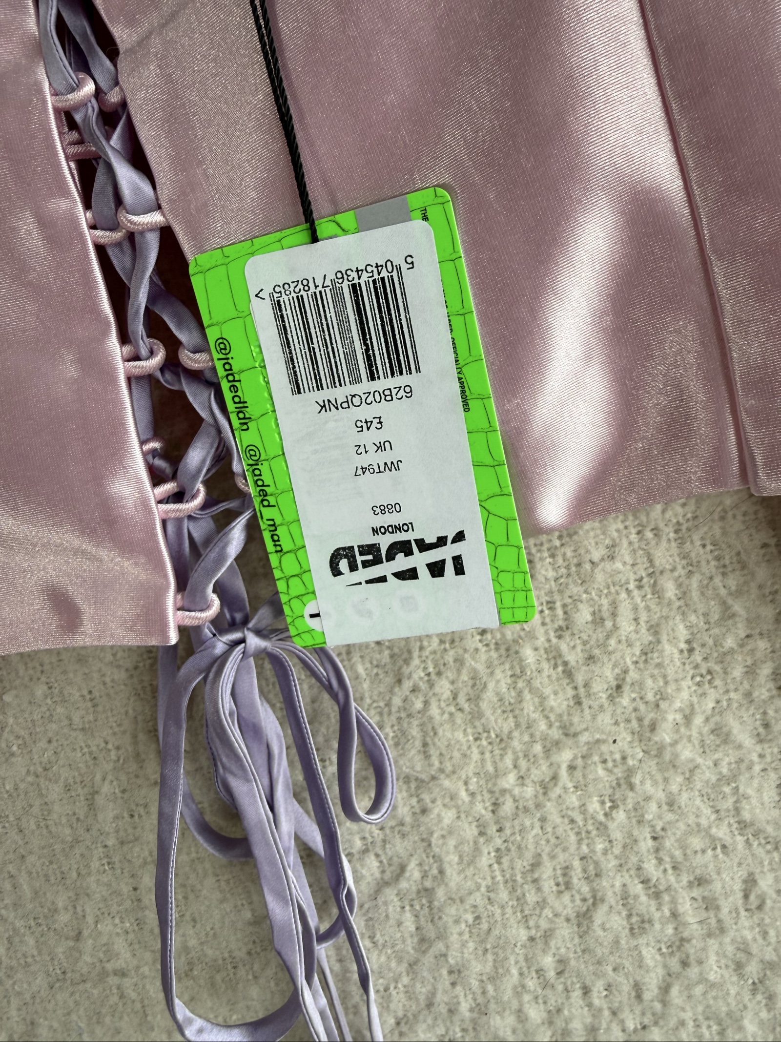 Jaded London Pink Satin Lace-Up Corset Top UK 12 Chic Evening Wear image 6