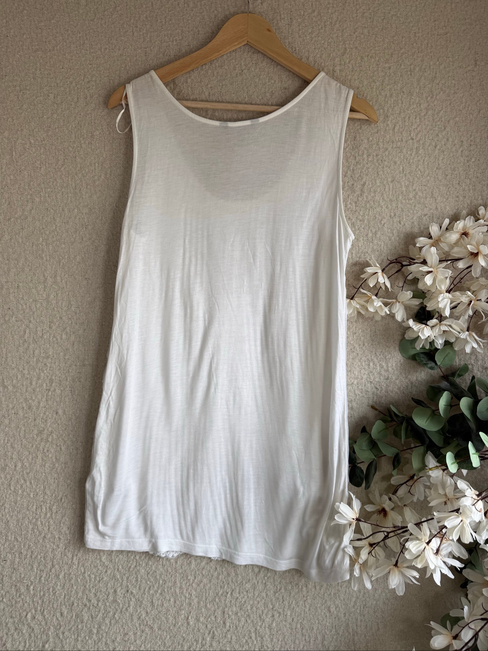 F&F White Embroidered Sleeveless Top UK Medium Lightweight Summer Layer image 5