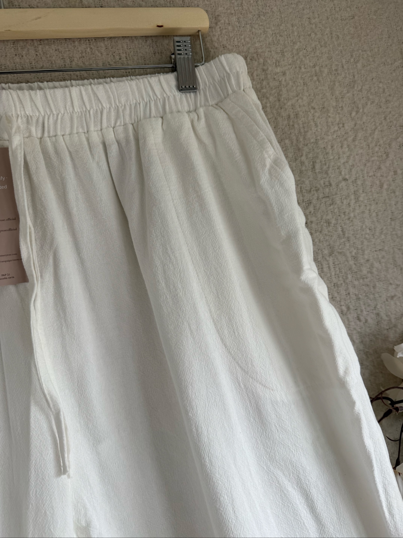 Shein Curve White Summer Linen Blend Cropped Trousers 2XL UK 20 Plus Size image 2
