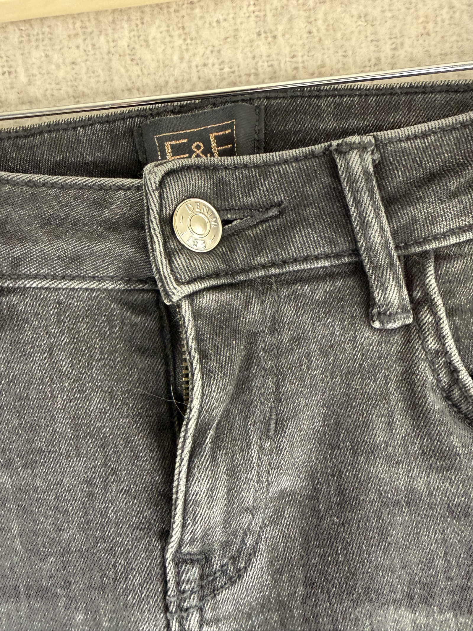 F&F Black Ripped Skinny Jeans UK 12 Distressed Fashion Casual Streetwear image 3