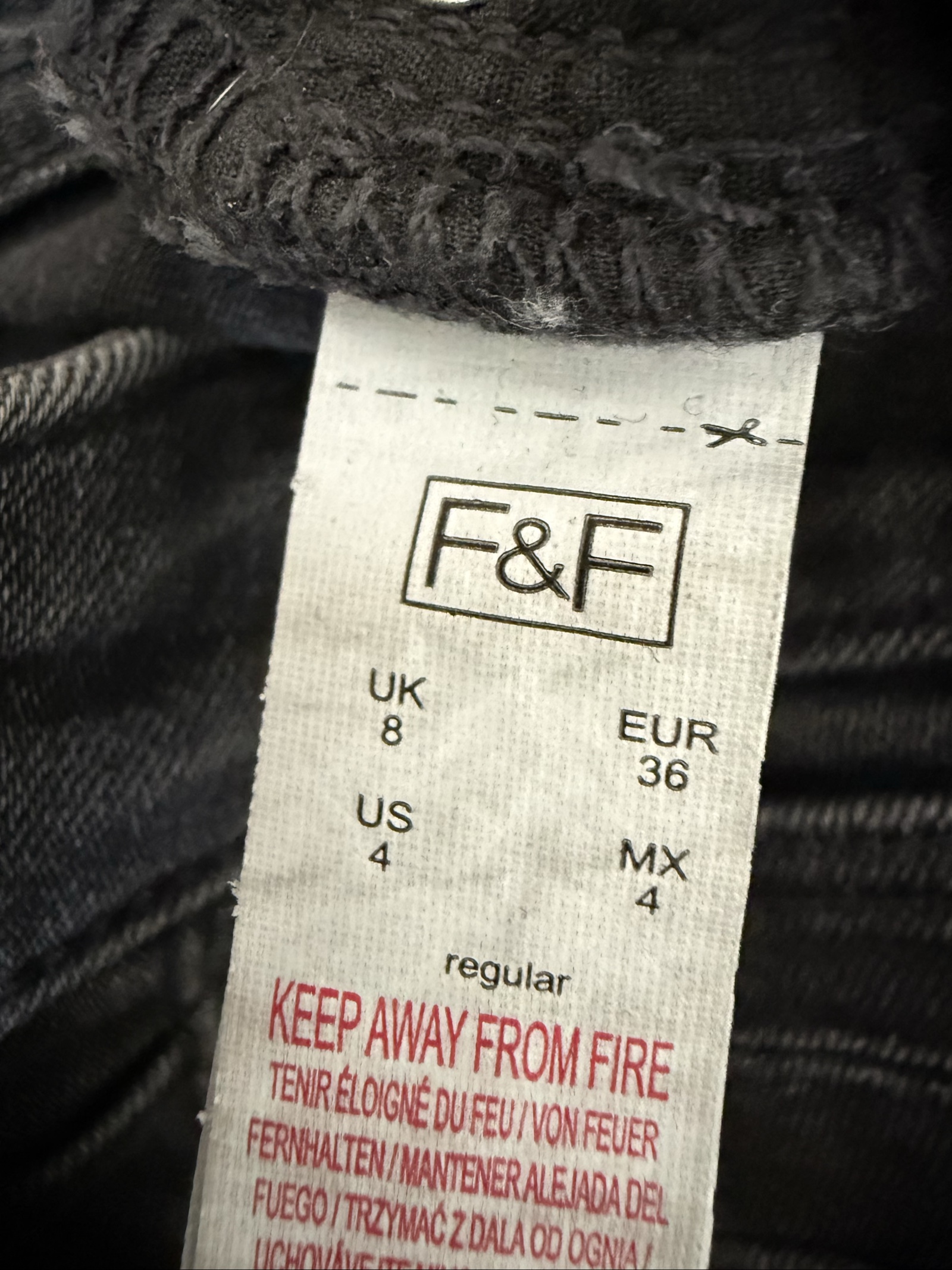 F&F Black Ripped Skinny Jeans UK 12 Distressed Fashion Casual Streetwear image 6