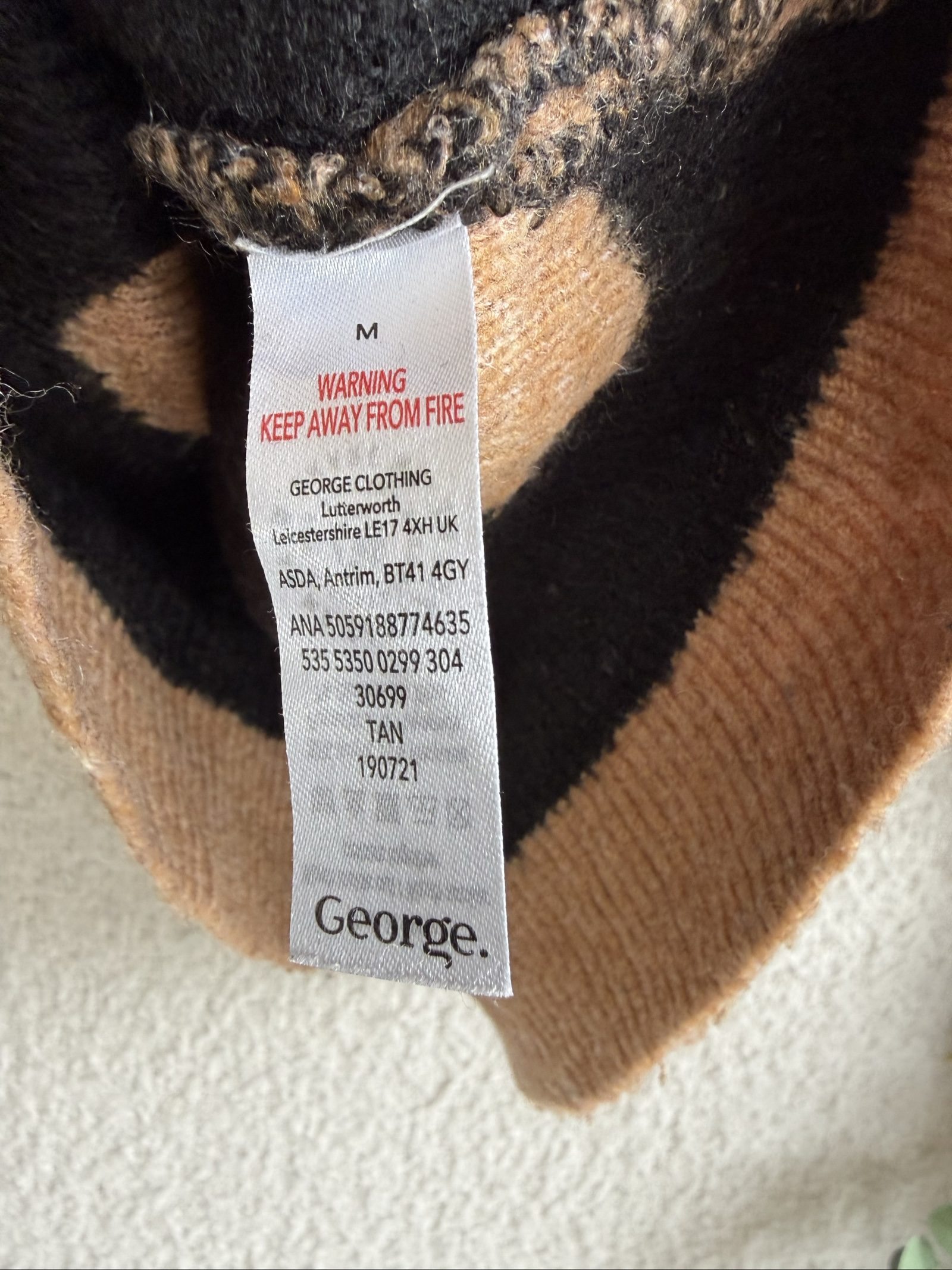George Tan & Black Polka Dot Knit Sweater M Stylish Casual Brown Jumper image 5