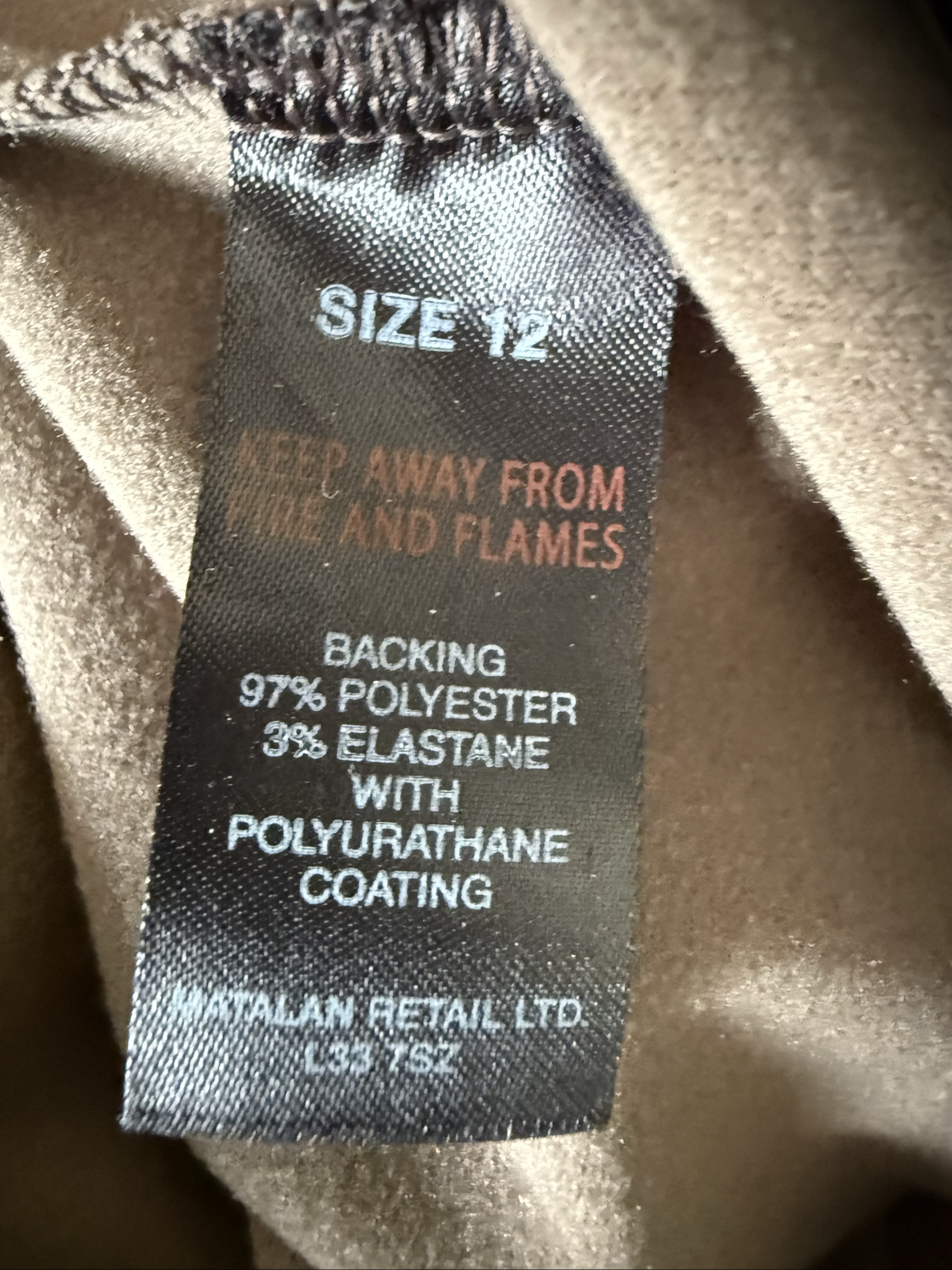 Papaya Dark Brown Faux Leather Leggings UK 12 Stretch High Waist image 5