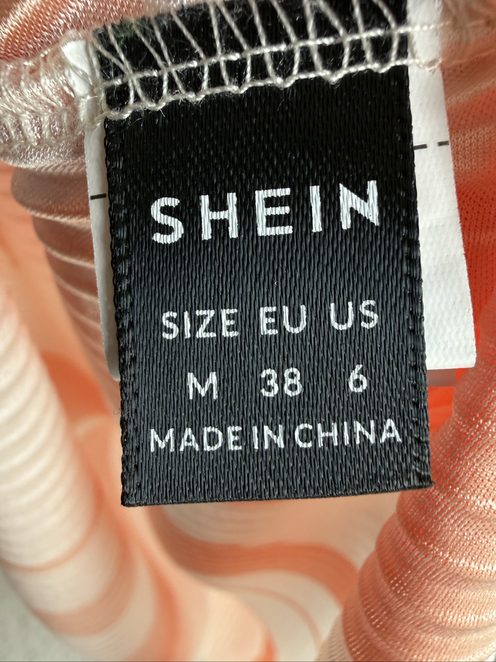 Shein Orange & White Pleated Mini Dress Medium Halter Neck Summer Style image 3