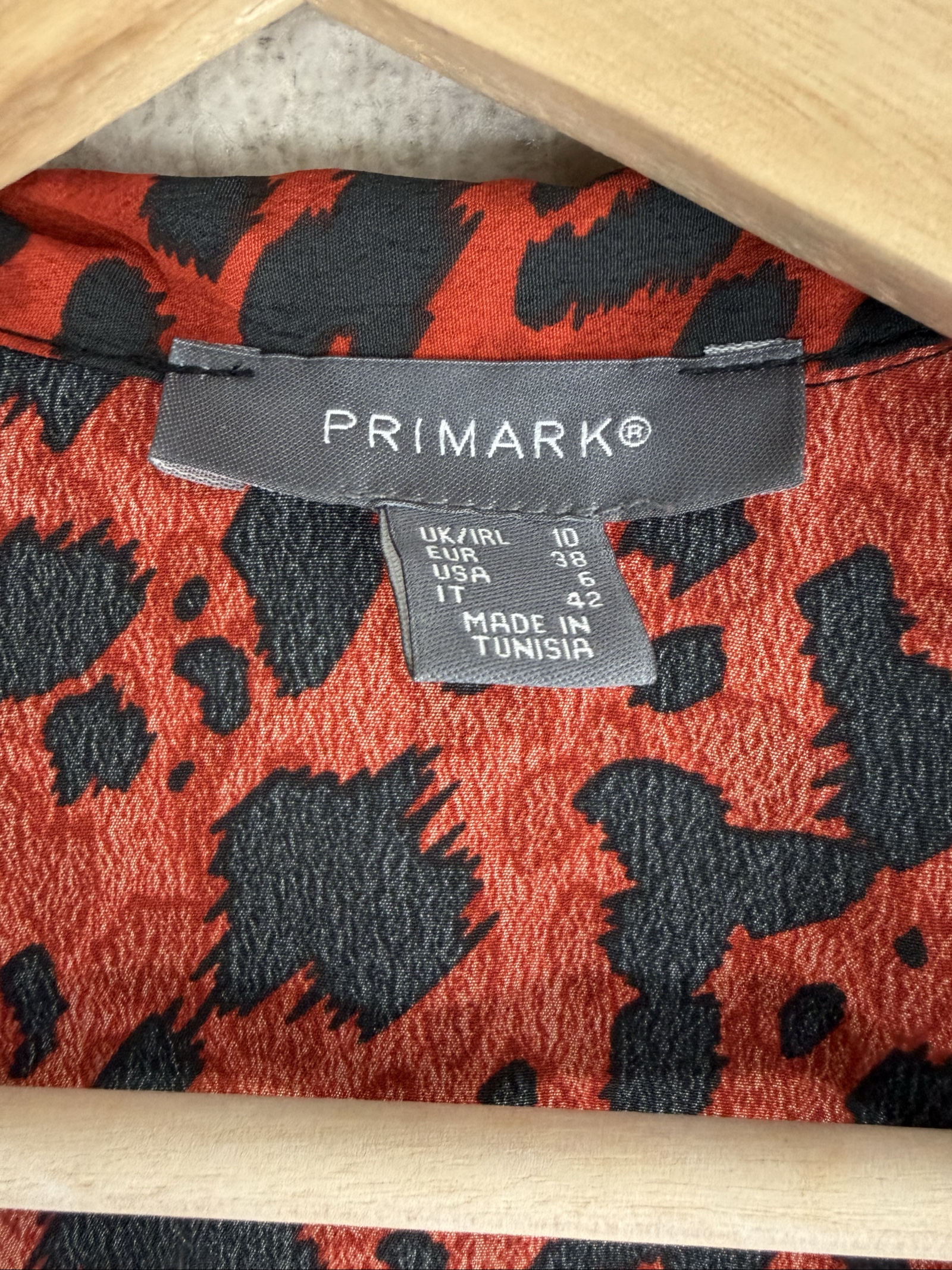 Primark Red & Black Animal Print Cropped Blazer UK 10 Stylish Statement Jacket image 3