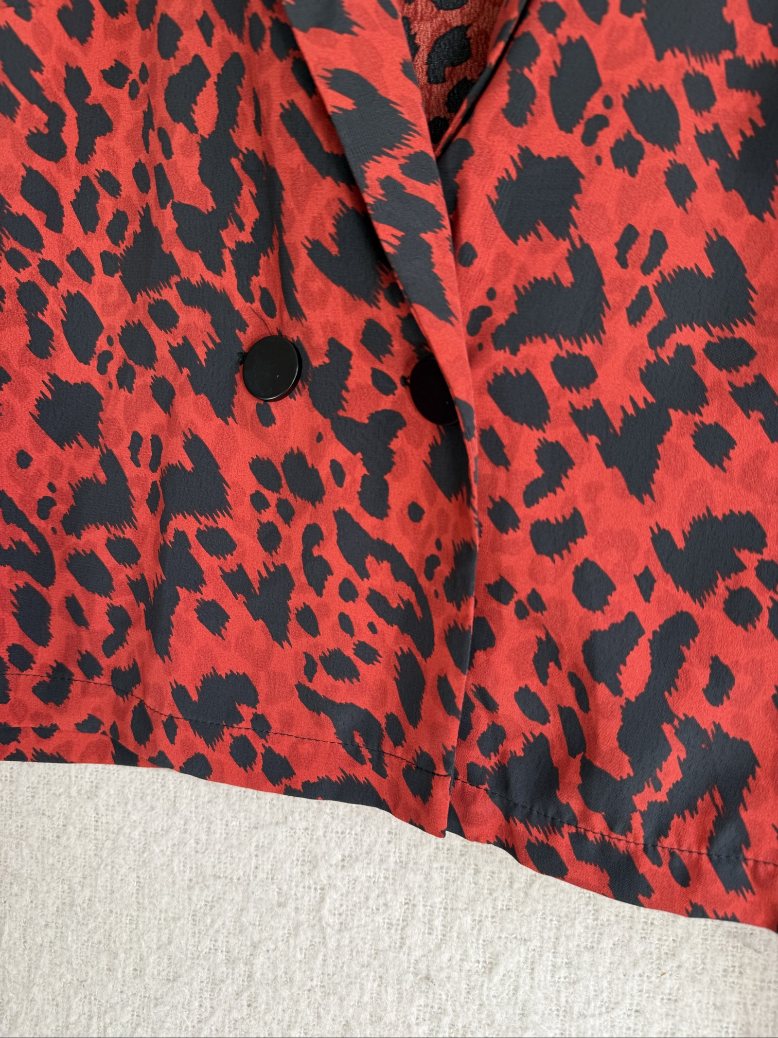 Primark Red & Black Animal Print Cropped Blazer UK 10 Stylish Statement Jacket image 4
