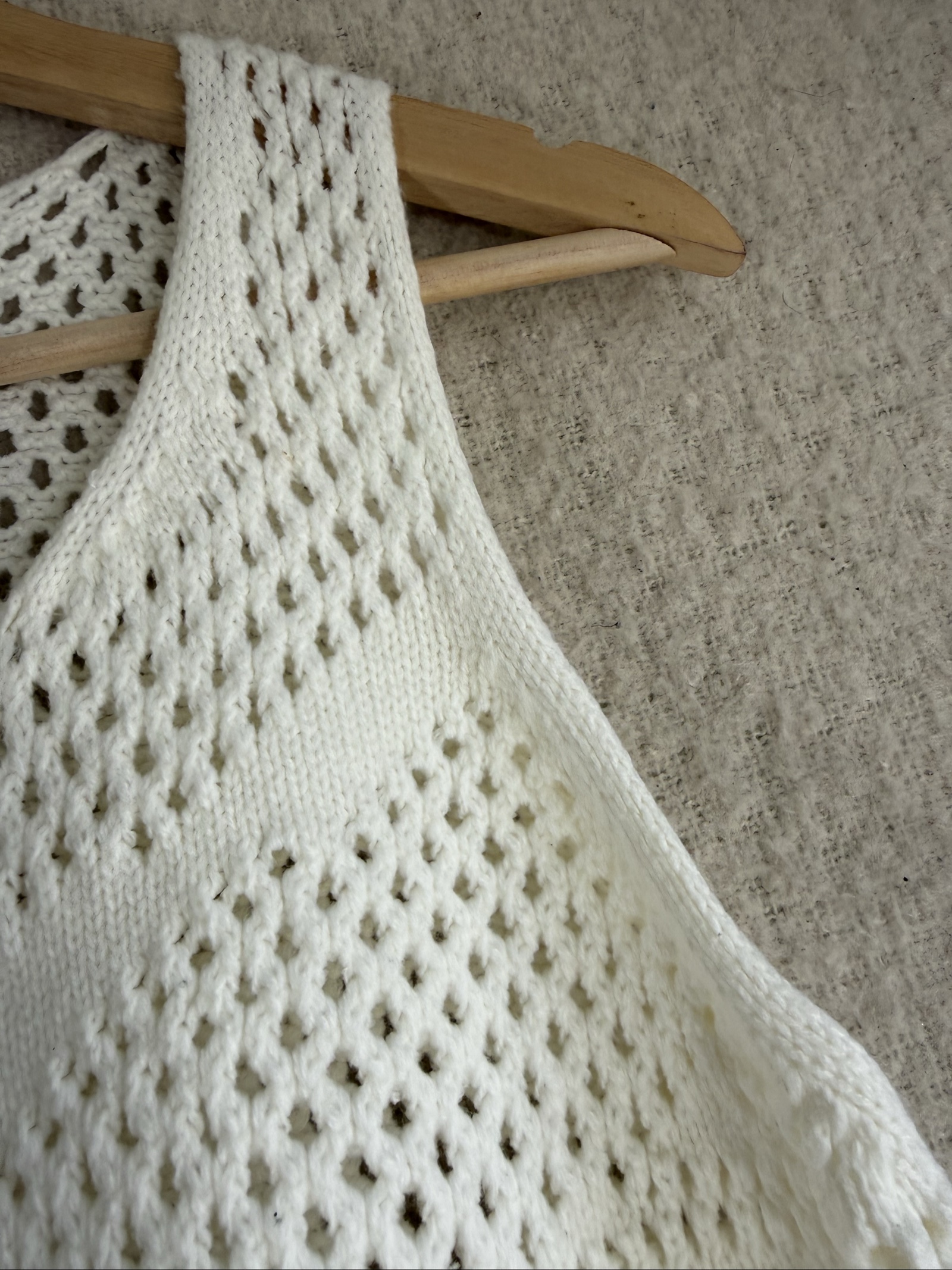 Lipsy White Crochet Knit Tank Top UK 8 Lightweight Summer Layered image 3