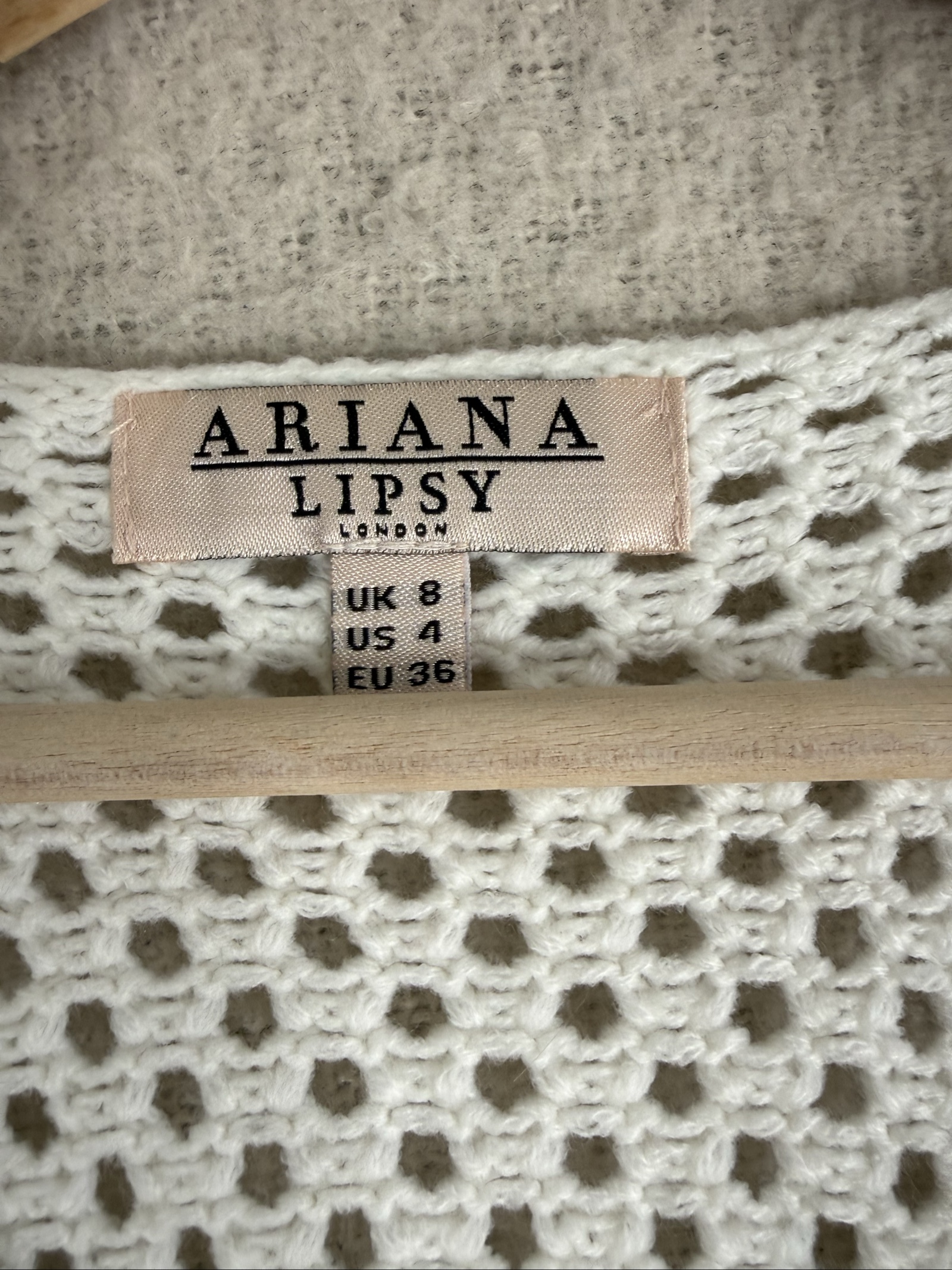 Lipsy White Crochet Knit Tank Top UK 8 Lightweight Summer Layered image 4