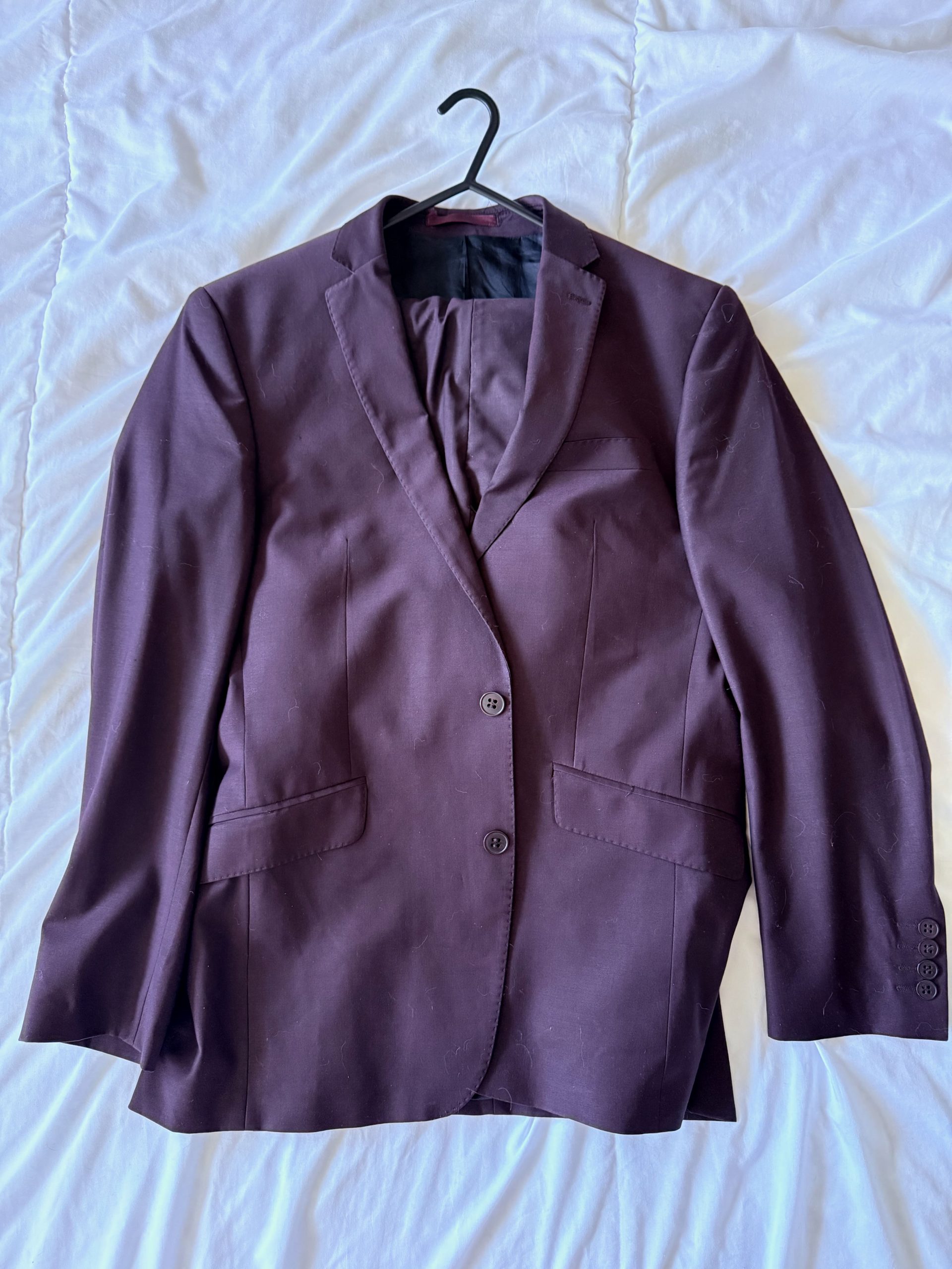 Ben Sherman Burgundy Suit Jacket & Trousers 32R Jacket 38R