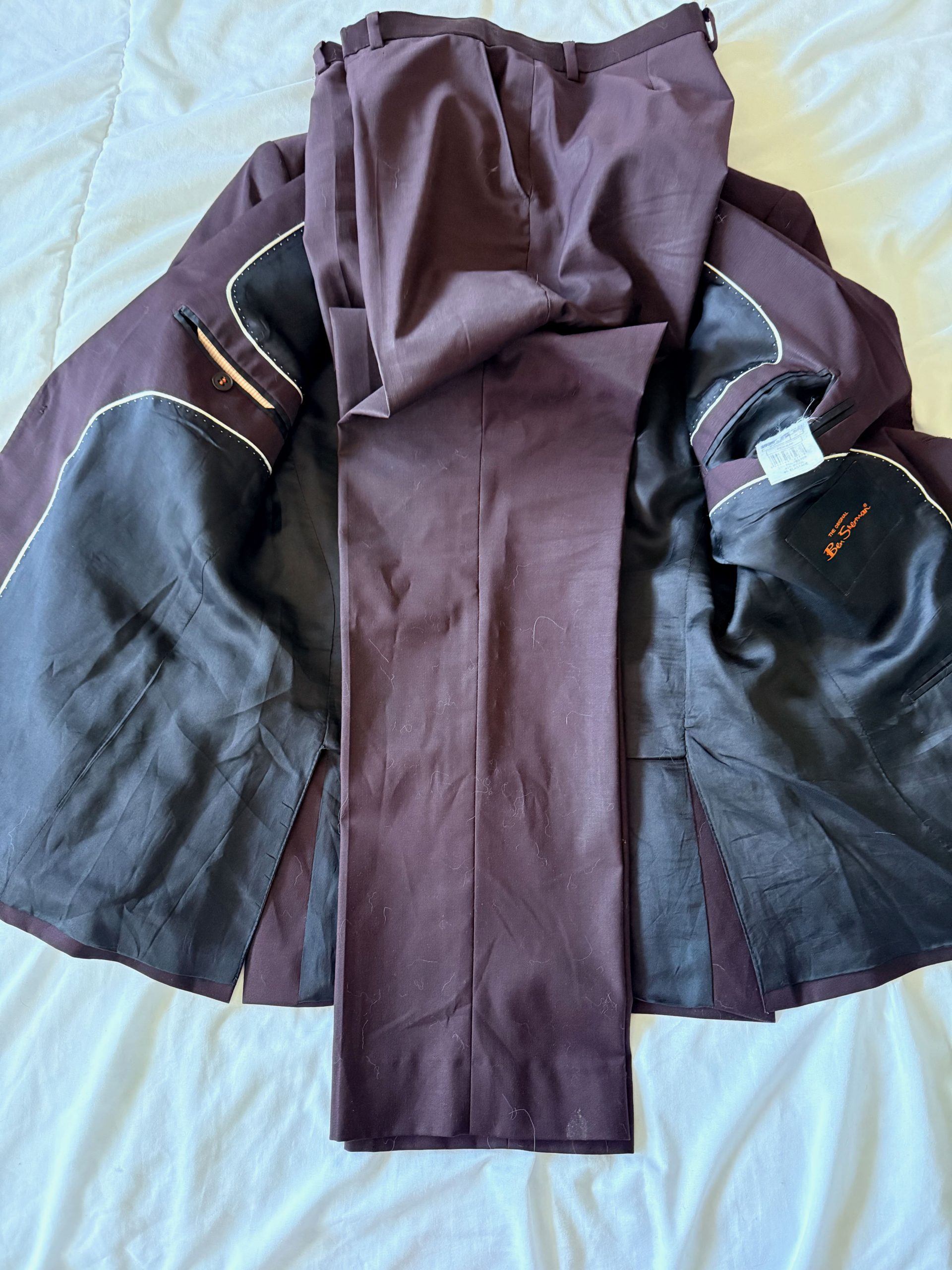 Ben Sherman Burgundy Suit Jacket & Trousers 32R Jacket 38R image 4