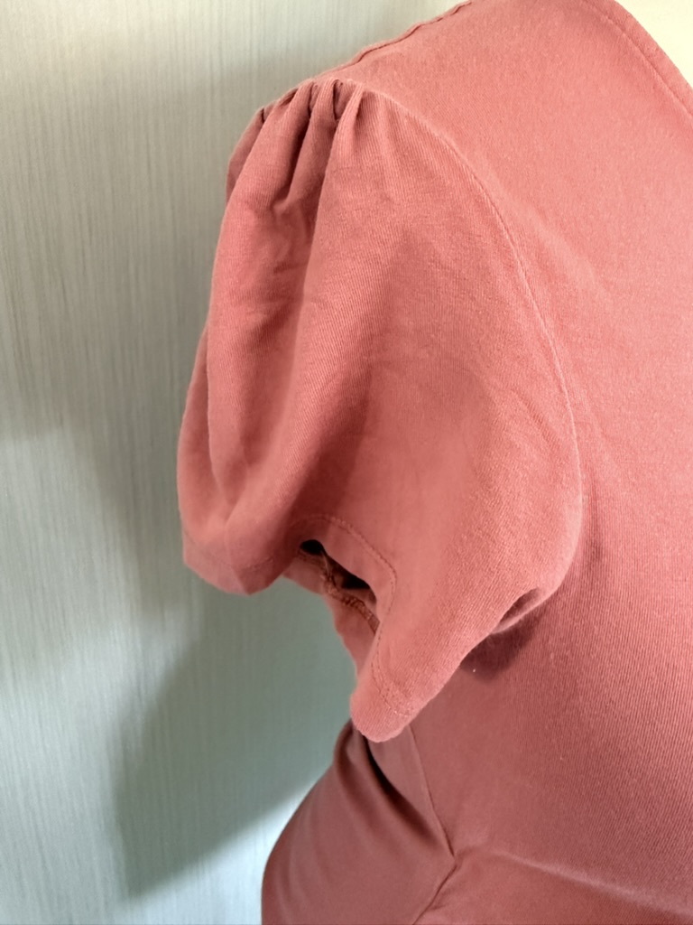 Crew Clothing Company Dusty Pink Puff Sleeve Wrap Top UK 14 image 3