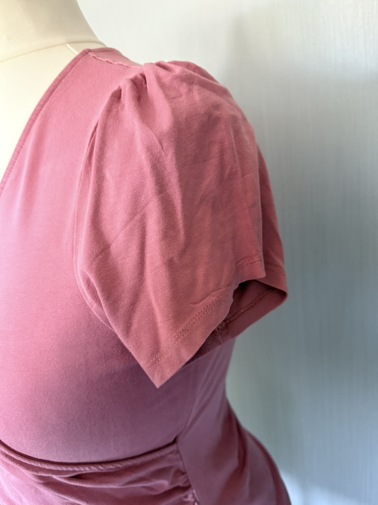 Crew Clothing Company Dusty Pink Puff Sleeve Wrap Top UK 14 image 4