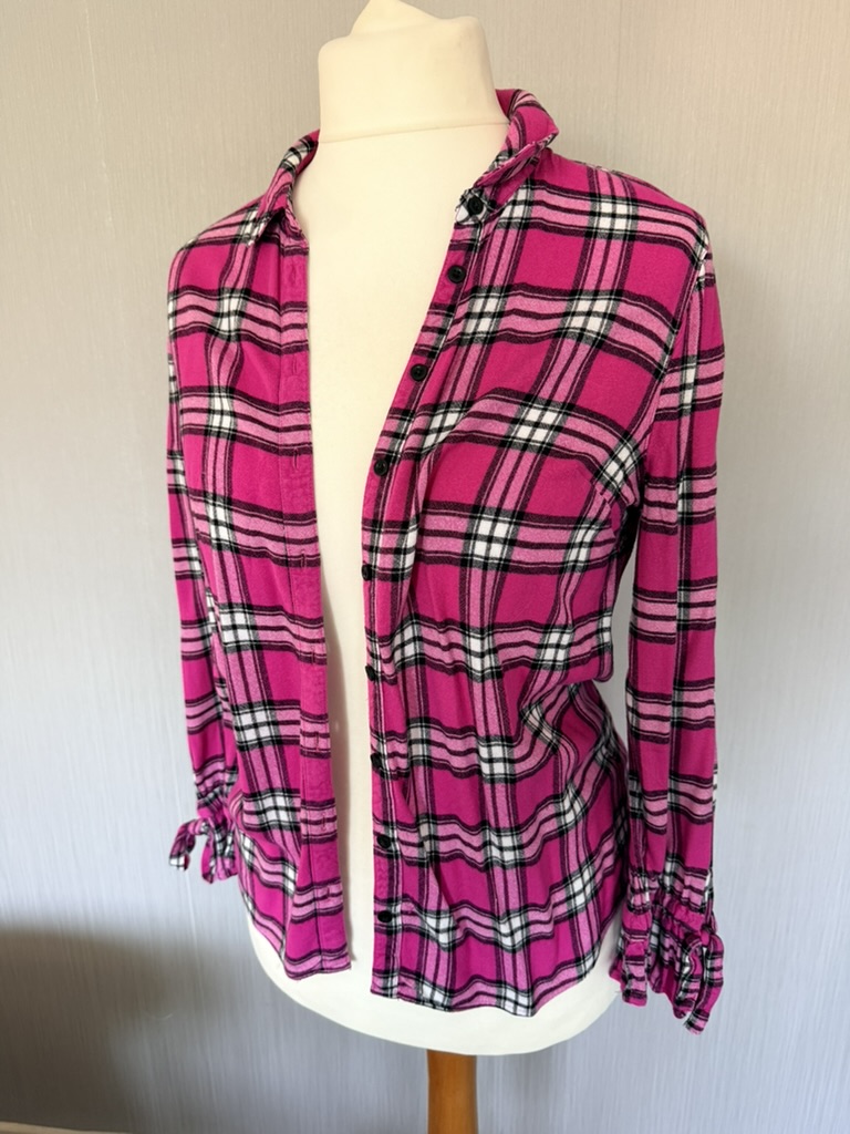 Tu Pink, White & Black Check Shirt Woman Size 12