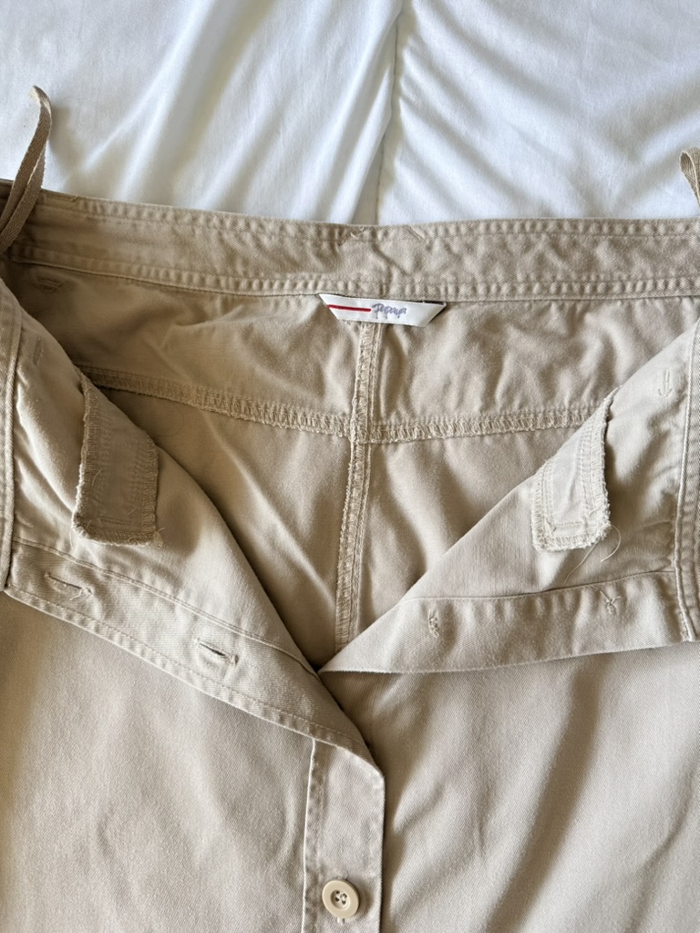 Papaya Beige Button Front Cotton Skirt UK 12 image 3