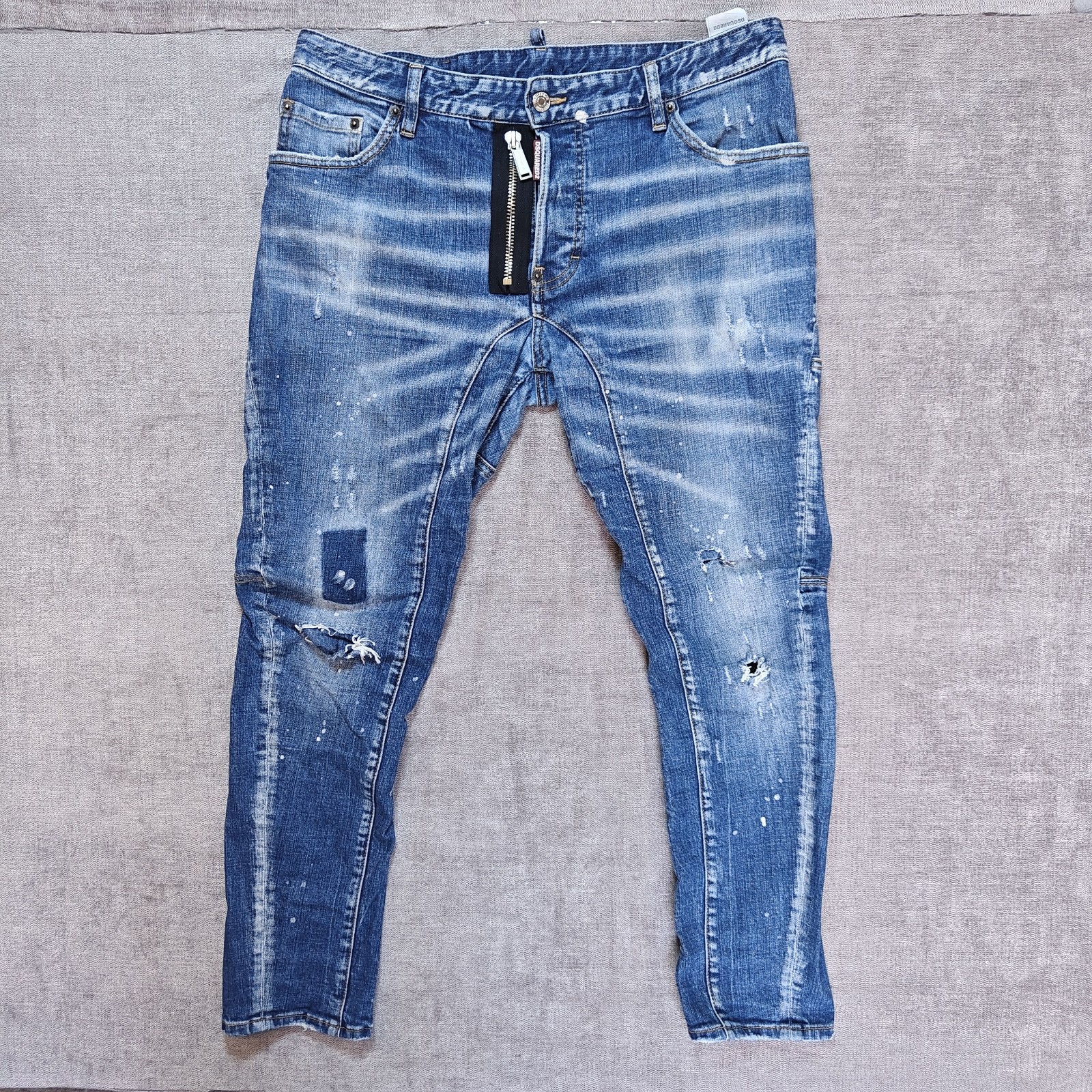 Dsquared2 Kickass Distressed Tidy BikerJeans Blue Mens W36 L28