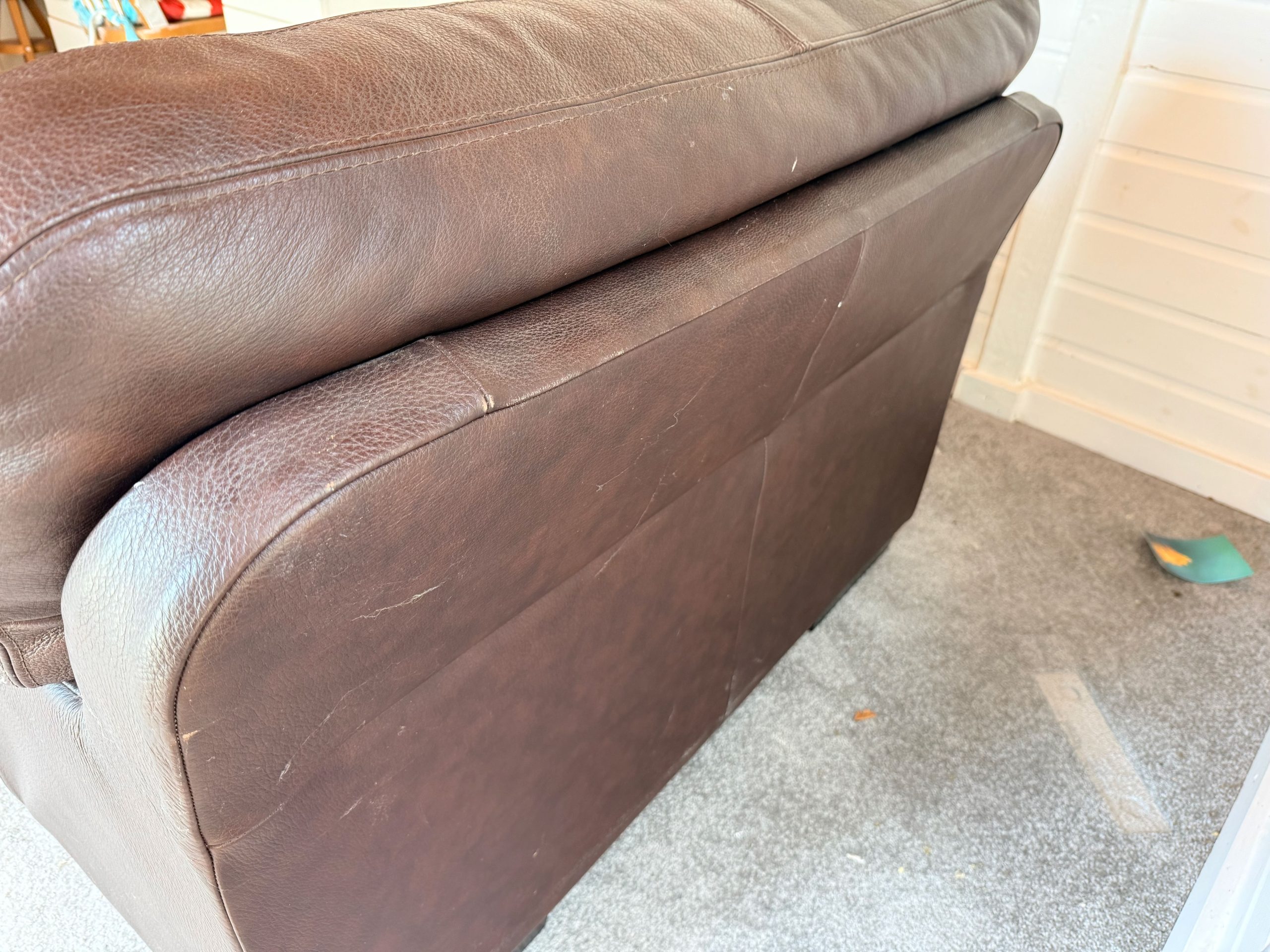 Brown Leather Armchair Cuddle Chair Excellent Condition image 4