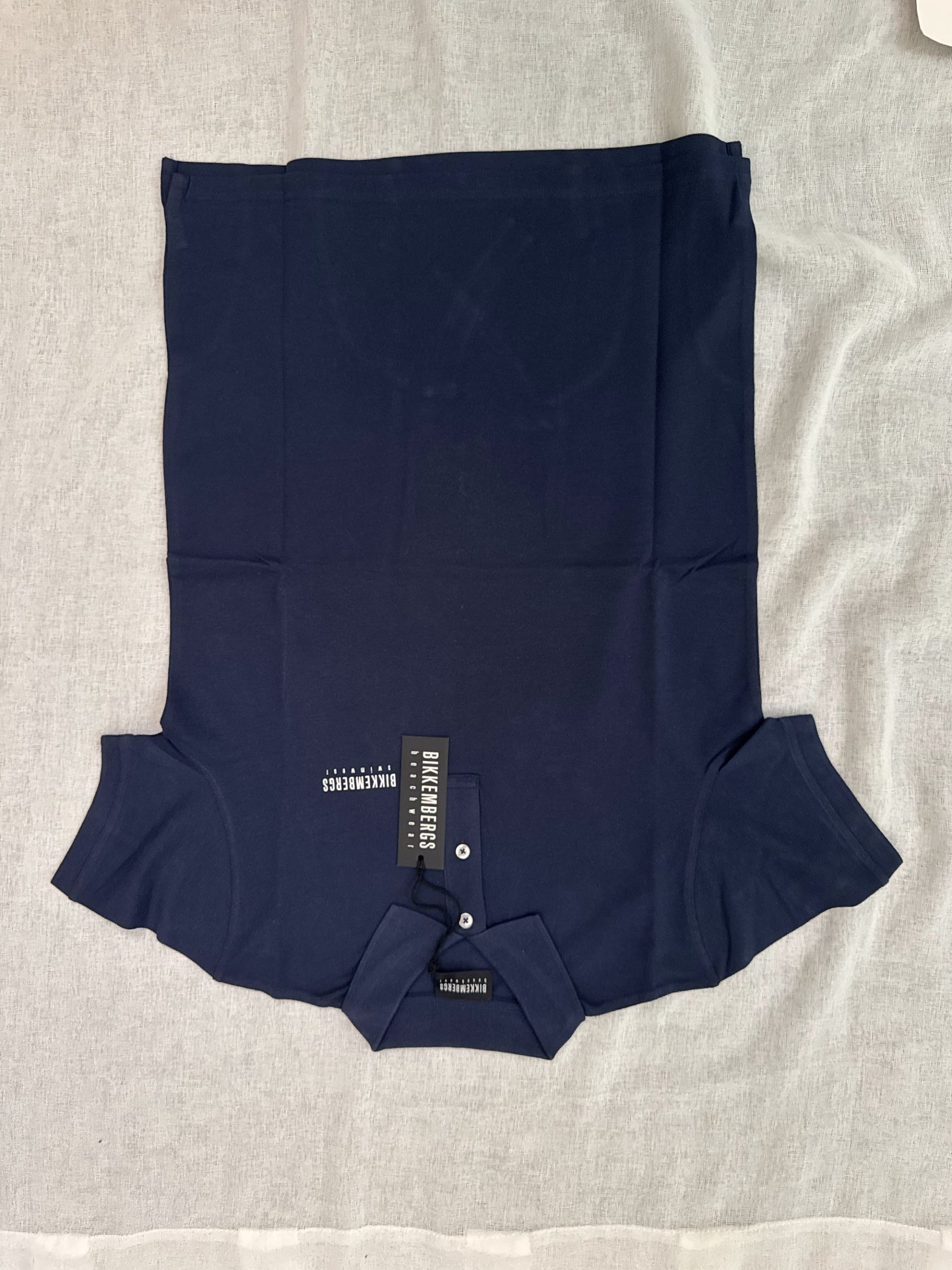 Polo Bikkembergs Swimwear – Azul marino, talla S, nuevo (2ª ud.)