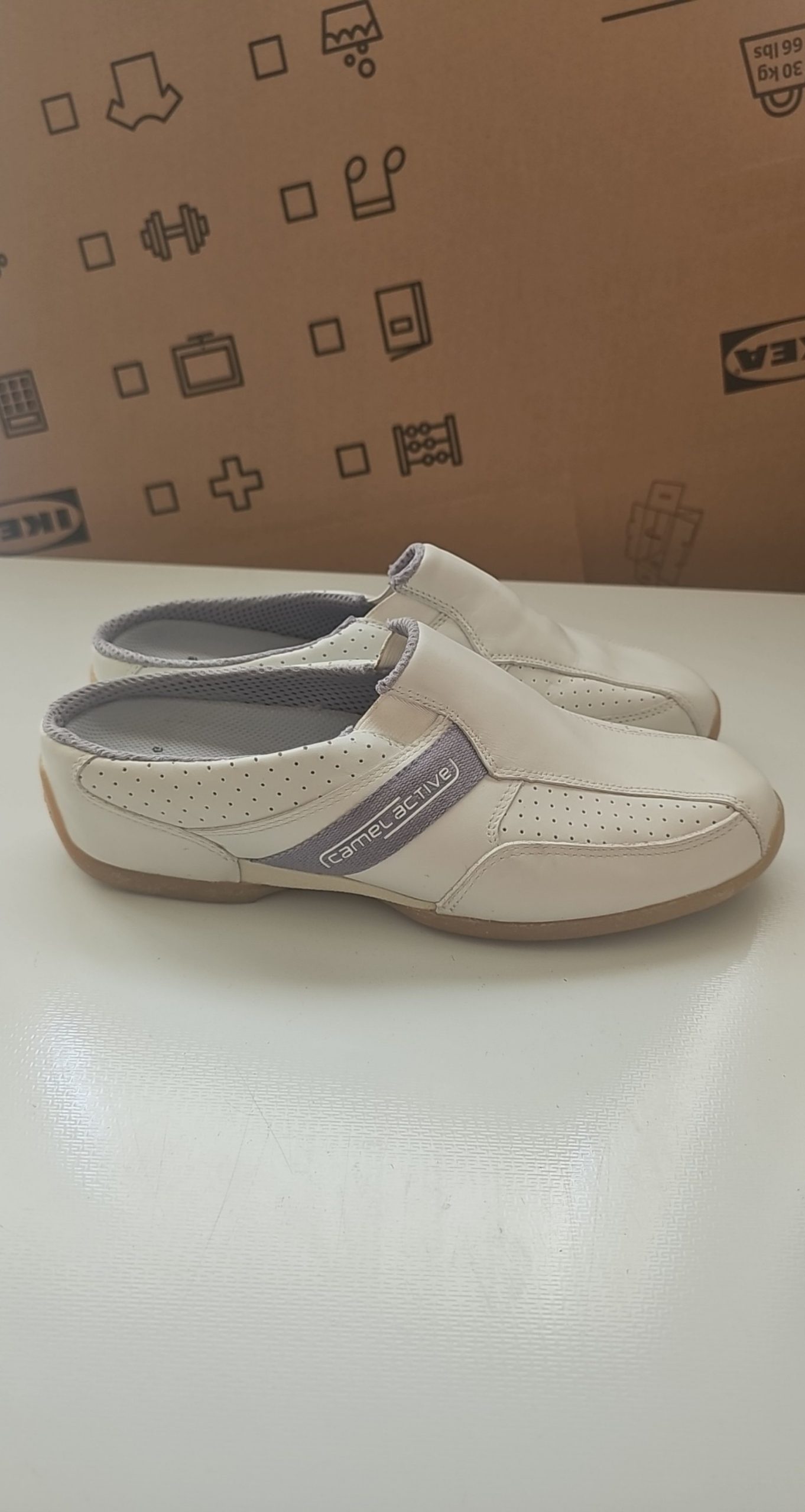 Camel Active White Leather Slip-On Shoes UK 5.5 Womans