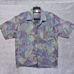 Vintage Christian Dior 100% Silk Abstract Short Sleeve Button Down Shirt Mens M