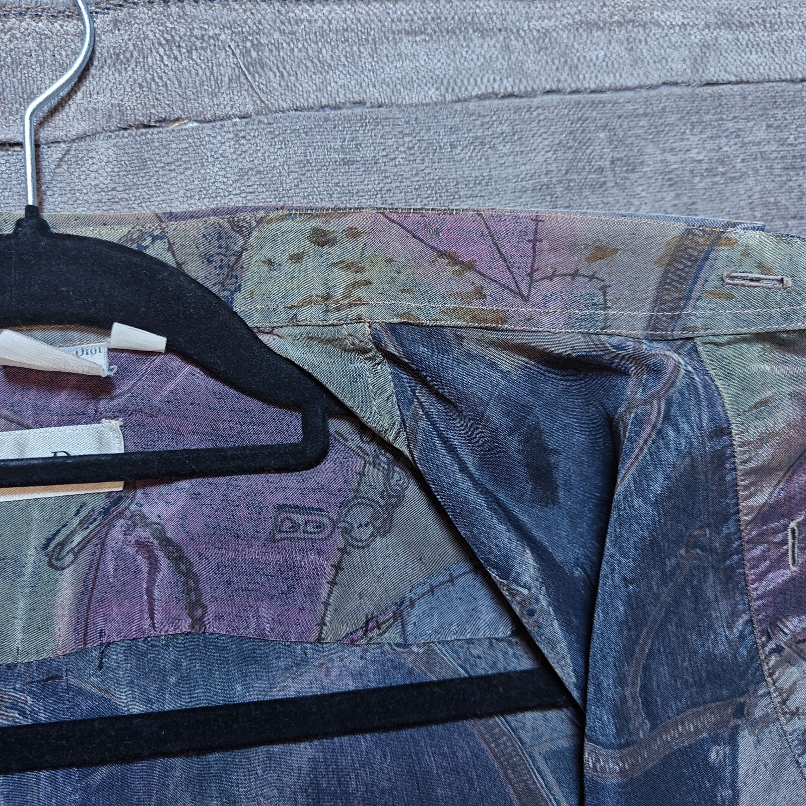 Vintage Christian Dior 100% Silk Abstract Short Sleeve Button Down Shirt Mens M image 10