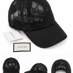 Gucci Black Mesh Logo Lace Baseball Cap -S