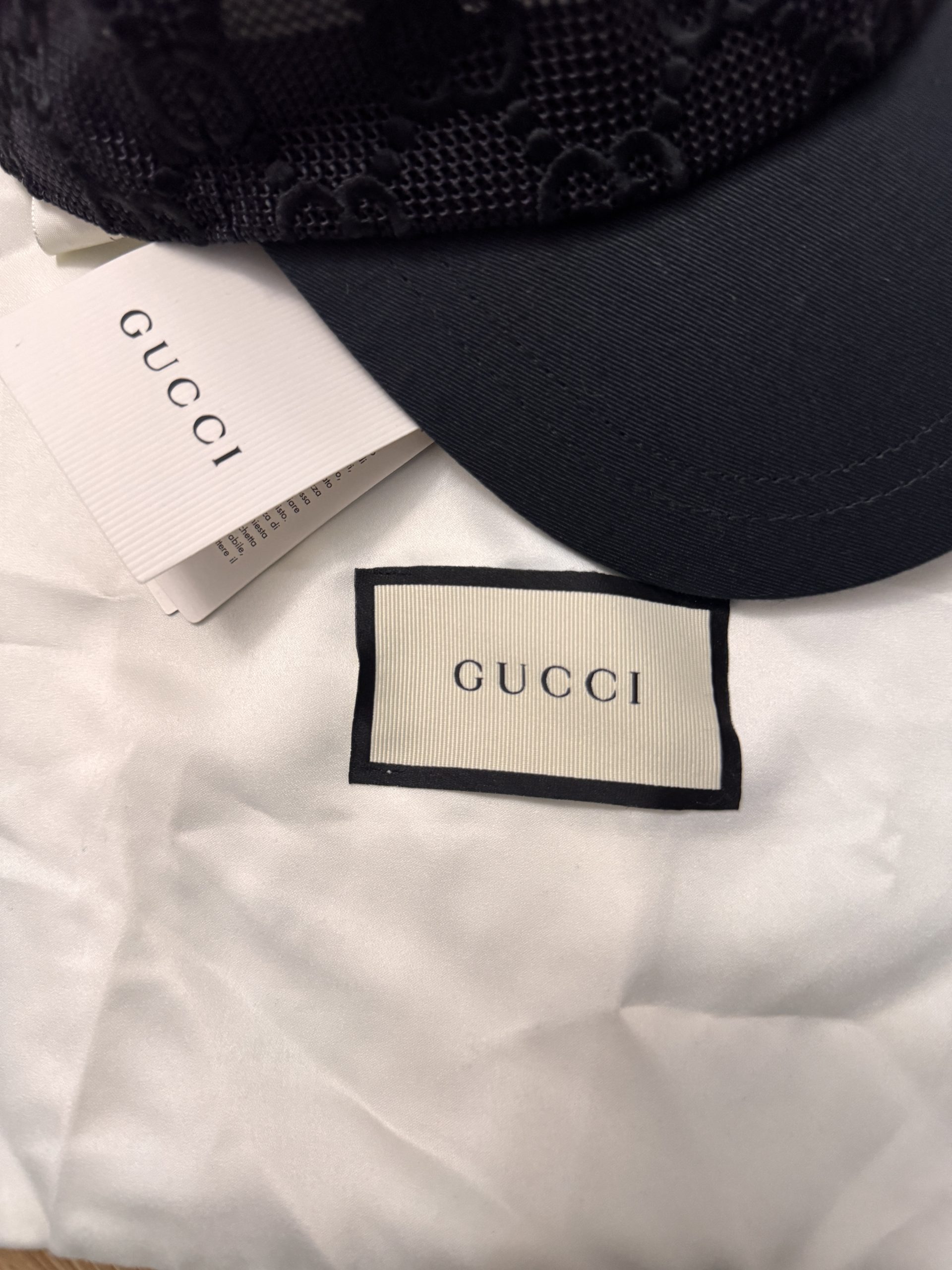 Gucci Black Mesh Logo Lace Baseball Cap -S image 3