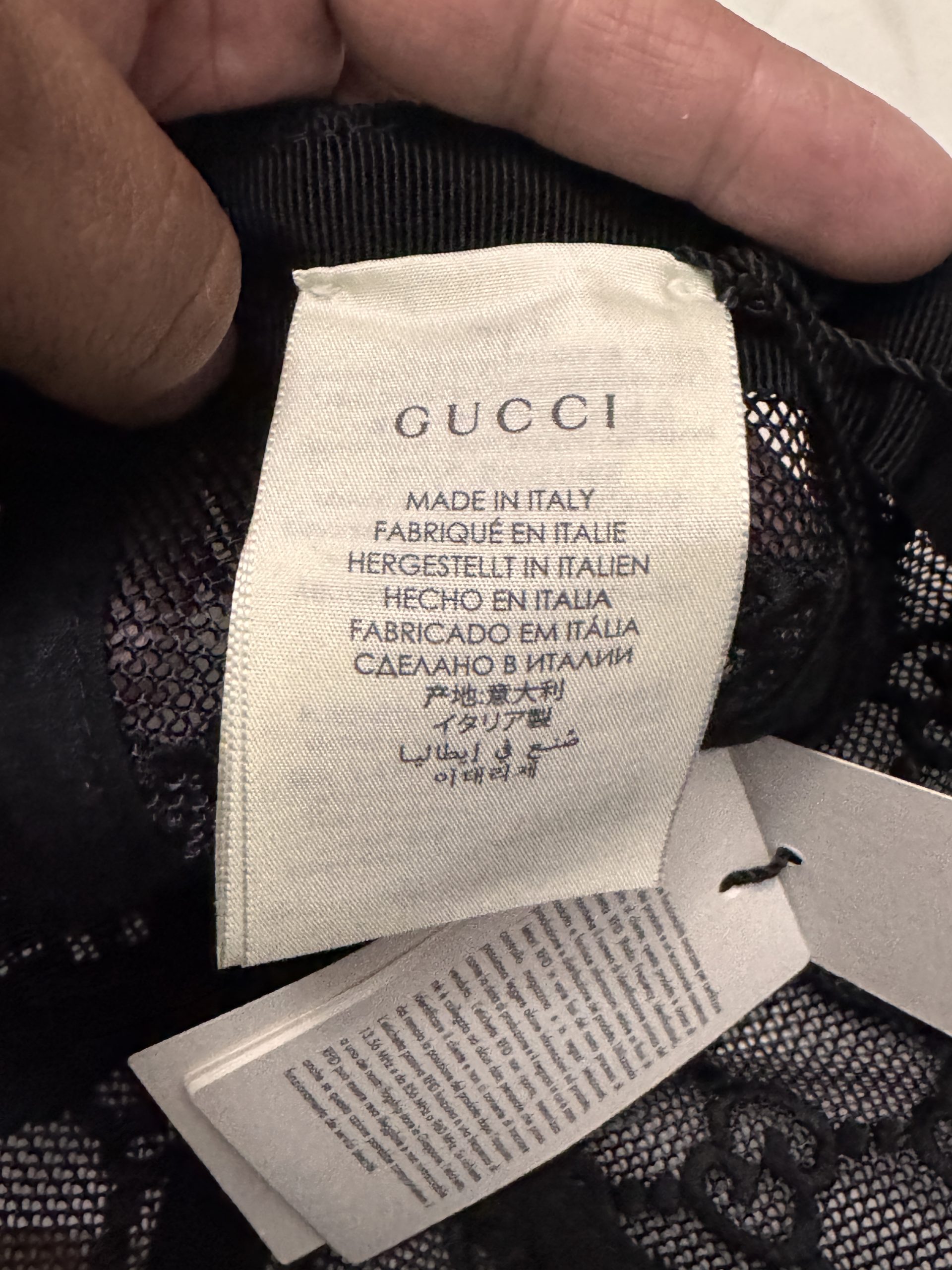 Gucci Black Mesh Logo Lace Baseball Cap -S image 8