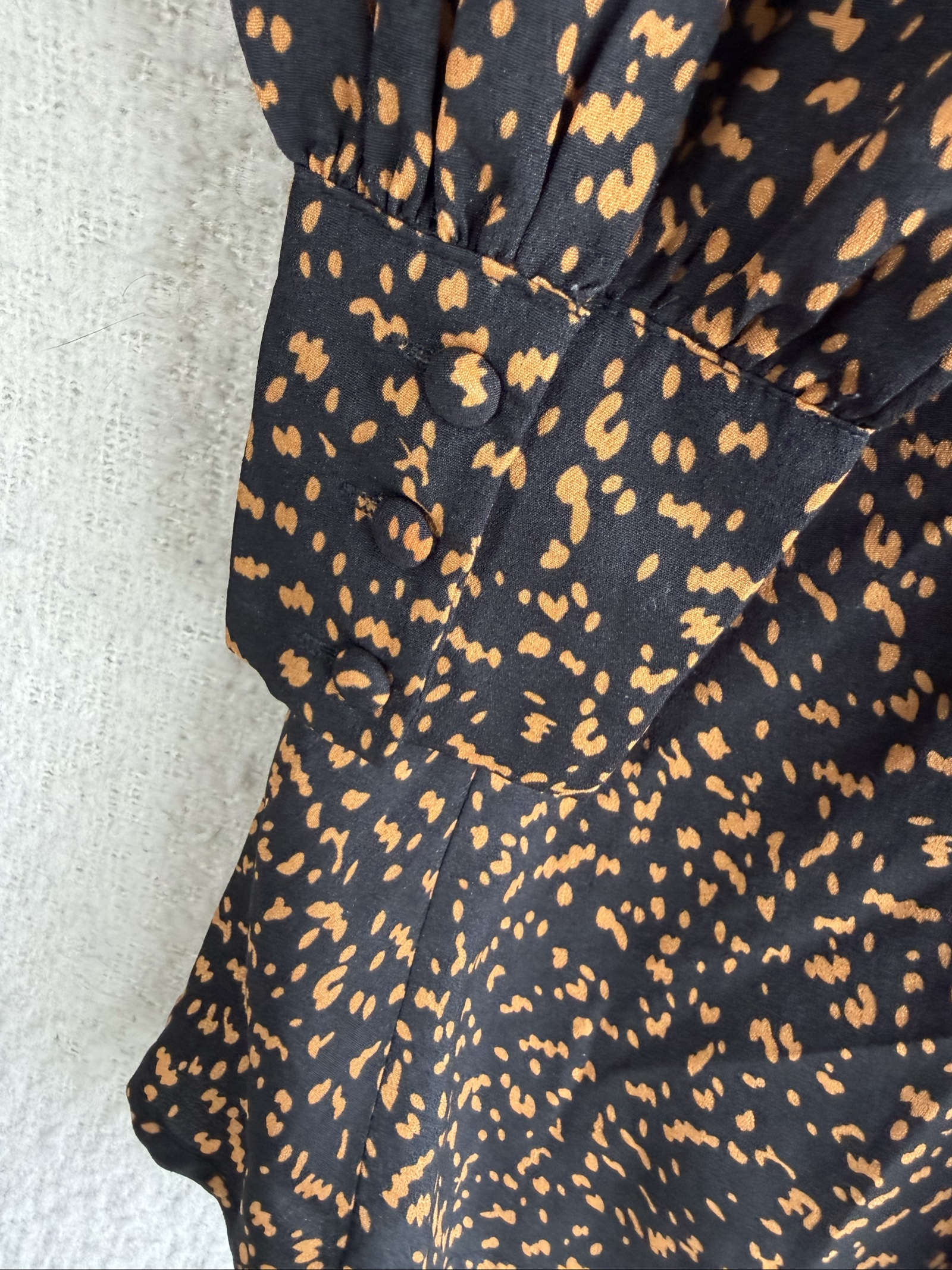 Fashion Union Black & Brown Ruffle Detail Long Sleeve Dress UK 10 Stylish image 6