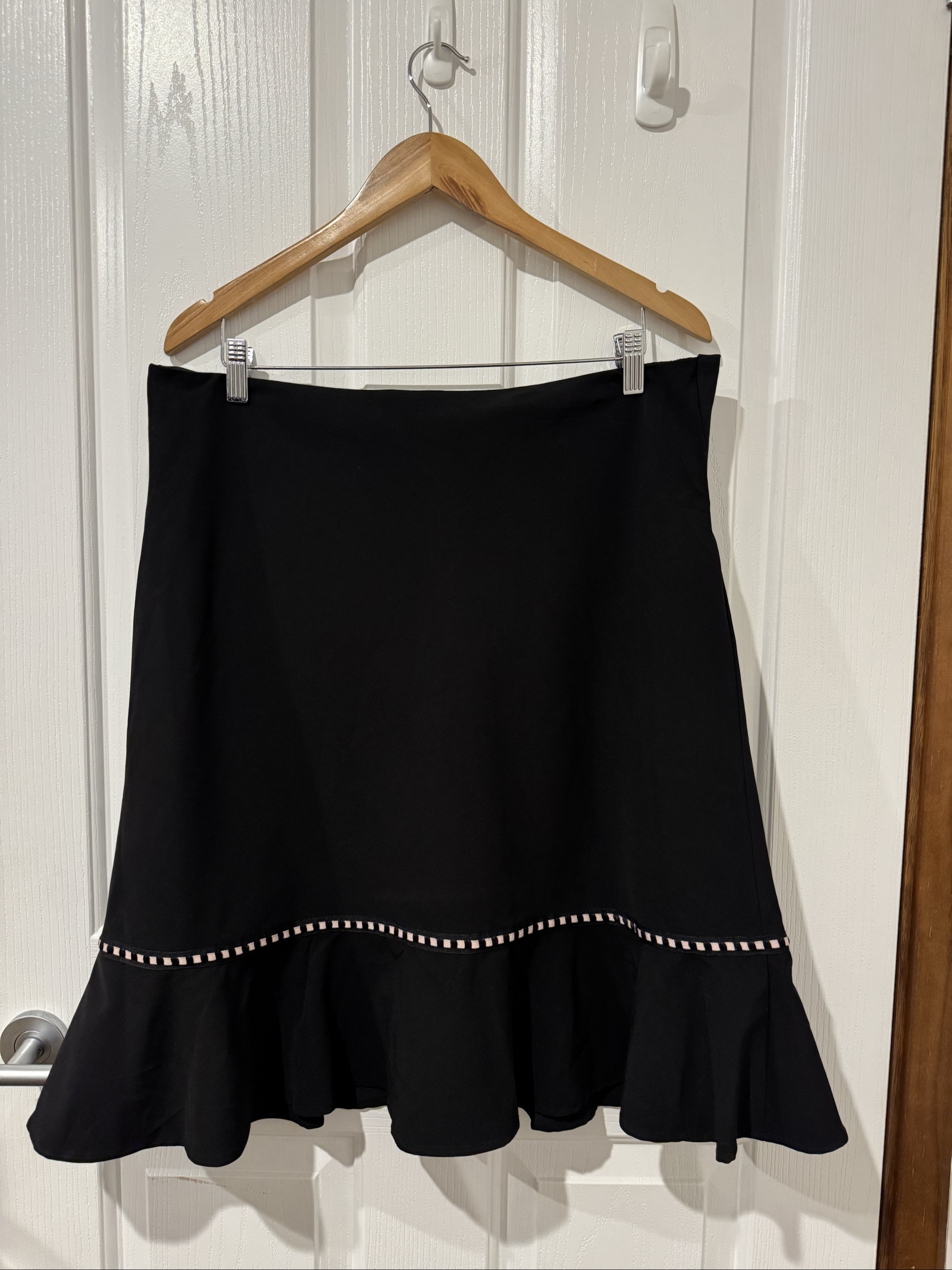 Katies Black Ruffle Hem Skirt Size 14