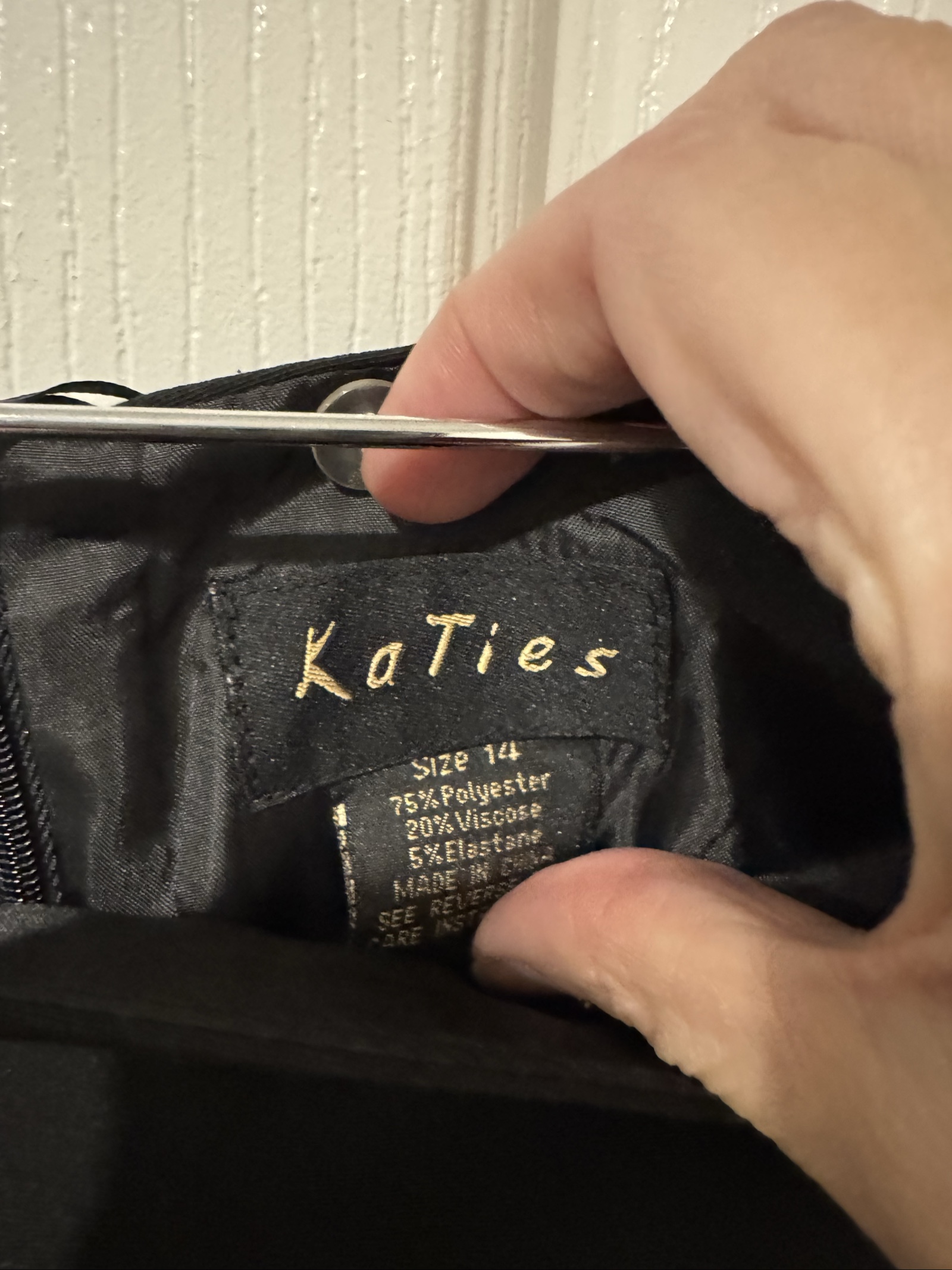 Katies Black Ruffle Hem Skirt Size 14 image 2