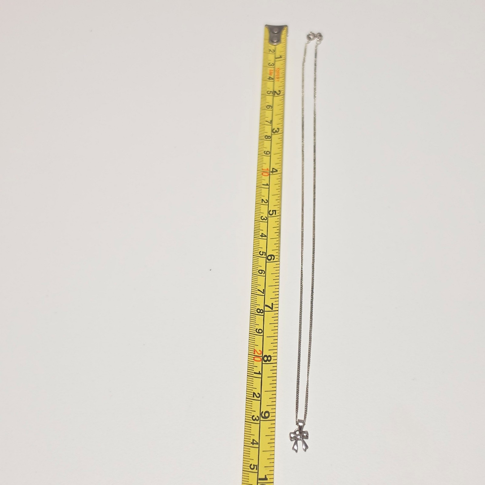 925 sterling Silver Bow Pendant Necklace Chain . image 3