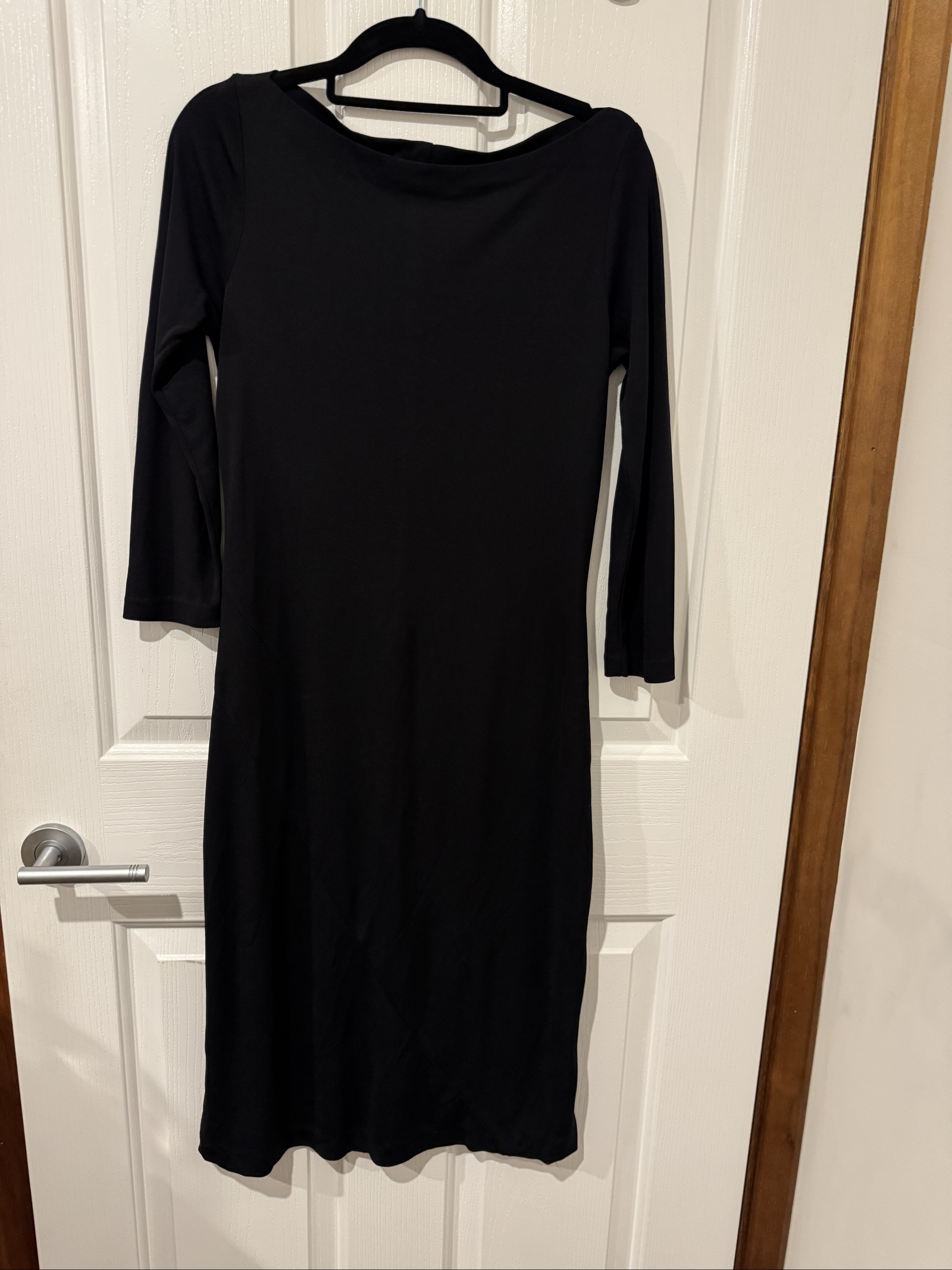 CUE Black Midi Dress Size 10 Classic Fit