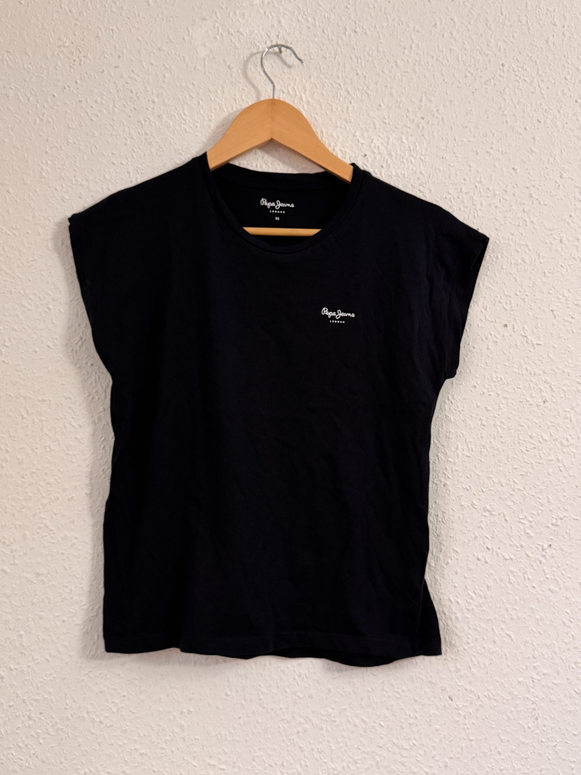 Pepe Jeans Black T-Shirt XS Minimal Logo - 2948