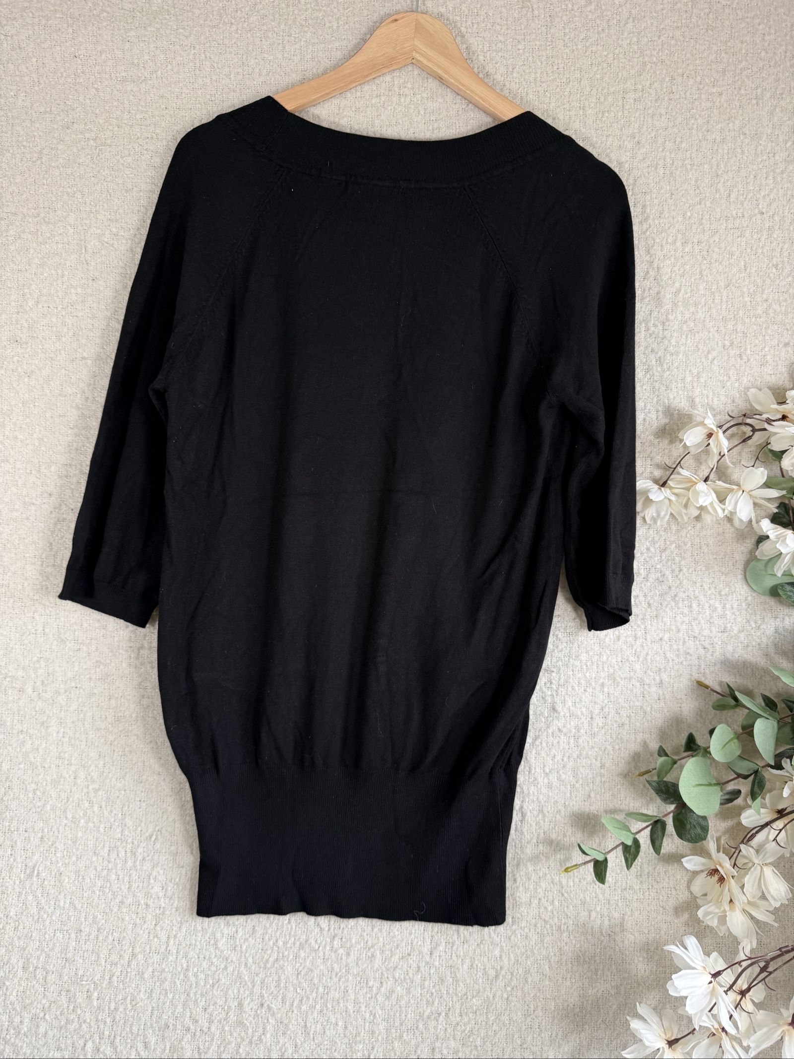 George Black V-Neck Sweater Top Size 14 Soft Knit Lightweight Casual image 3