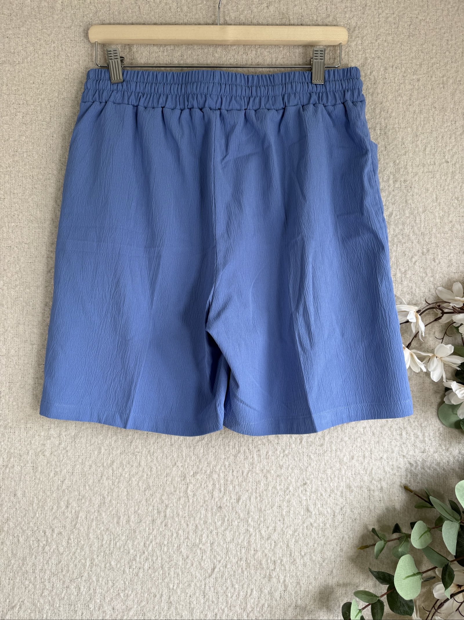 Unbranded Blue Casual Elastic Waist Shorts UK Large Lightweight Summer Wear