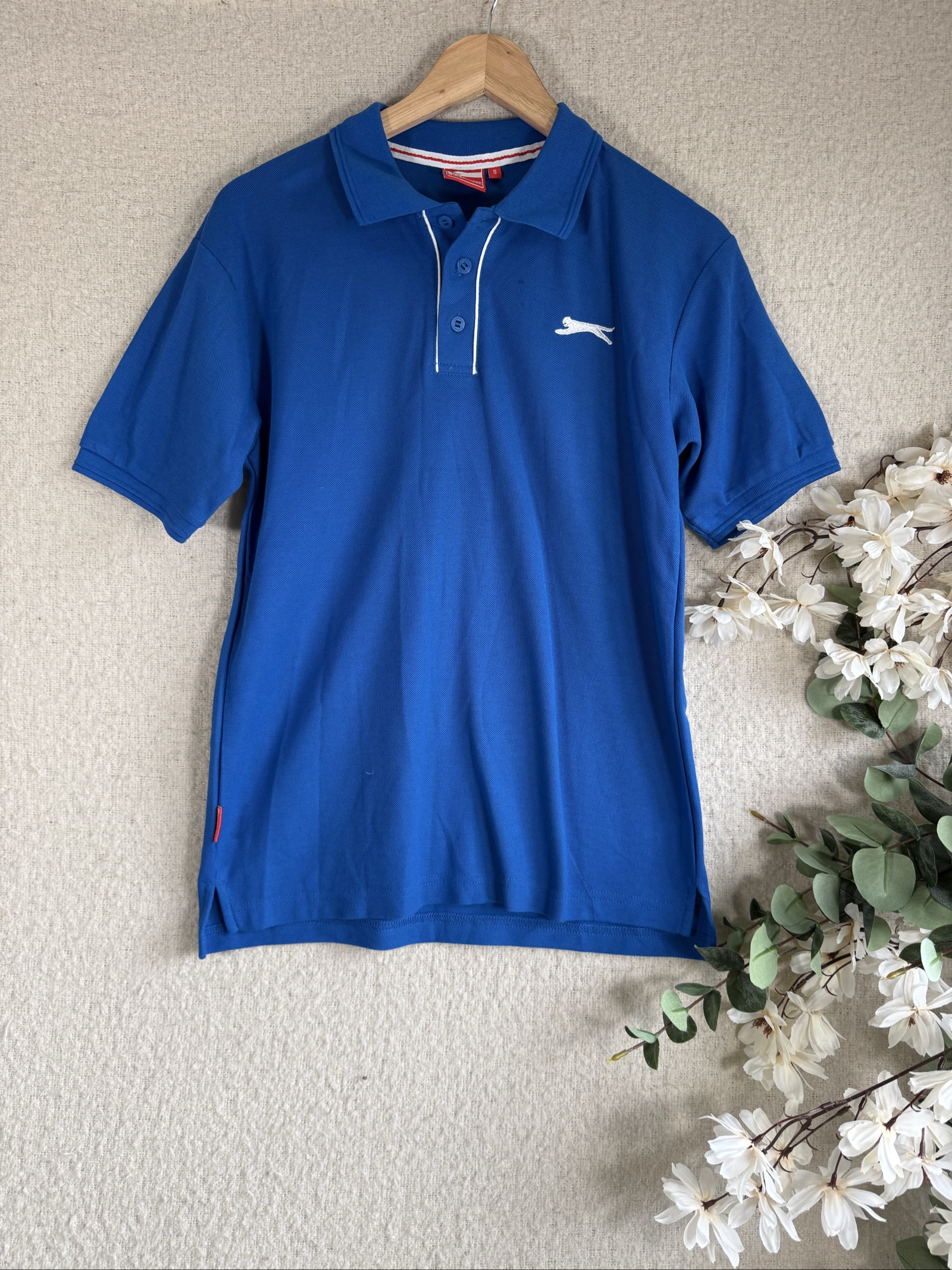 Slazenger Blue Polo Shirt Small Classic Fit Durable Cotton S