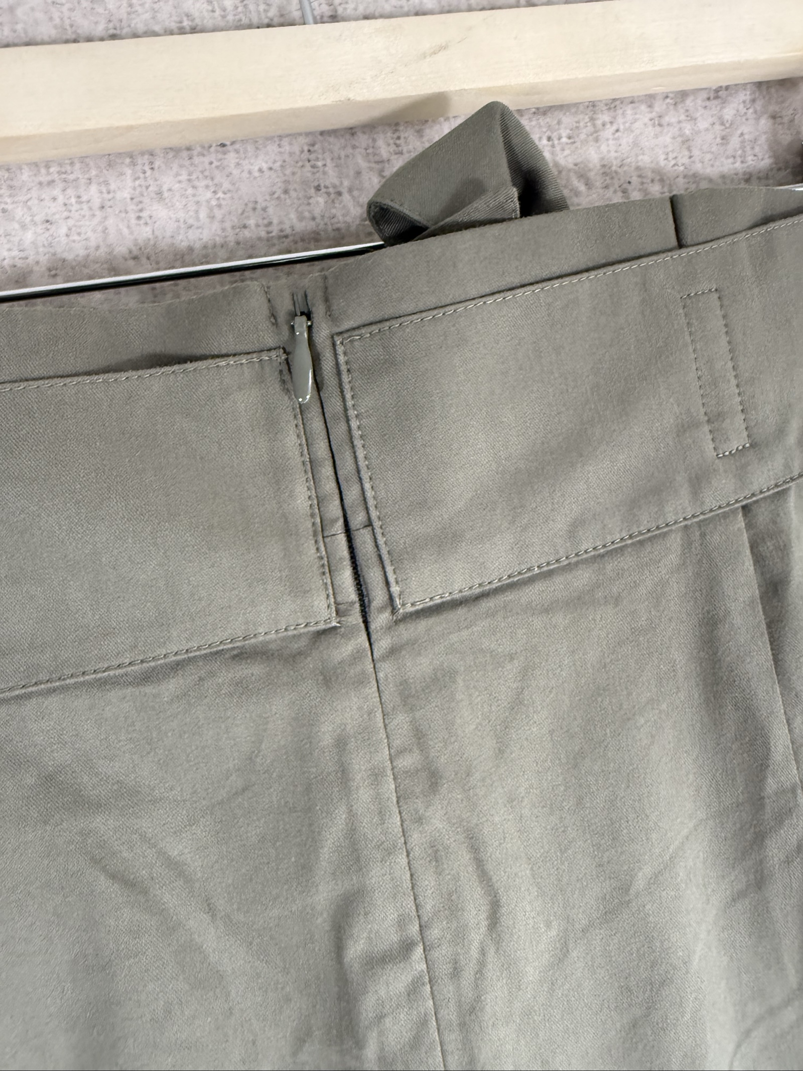H&M Olive Green Tie Waist Skirt UK 14 Flared Casual Summer Everyday image 5