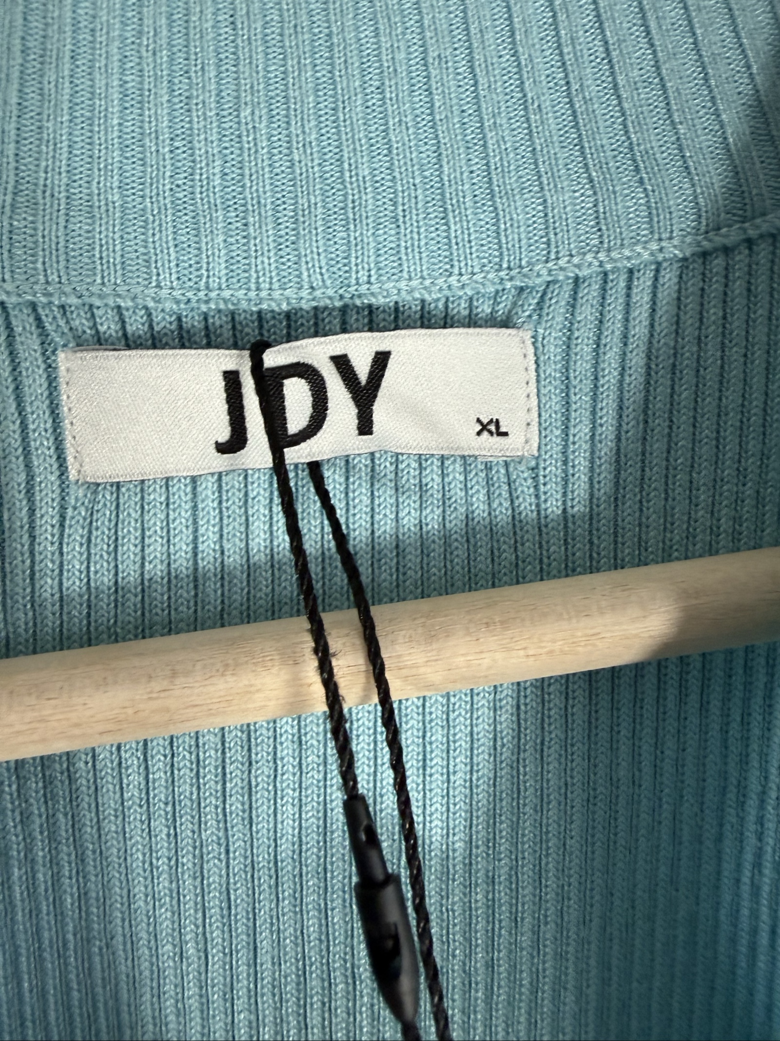 JDY Light Blue Ribbed Halter Neck Knit Top XL Soft Viscose Fabric UK XL image 2